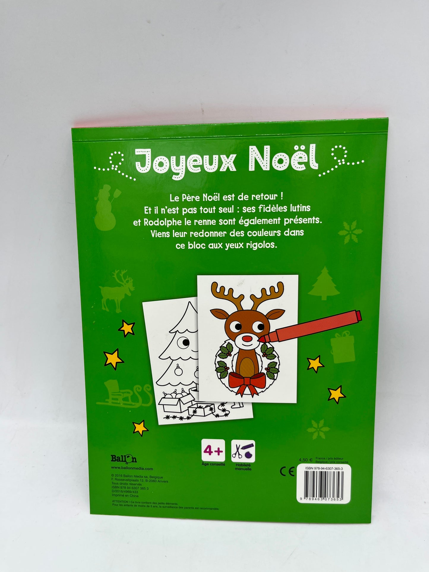Livre d’activités de Noël Coloriage avec ces personnages avec les yeux mobile Neuf