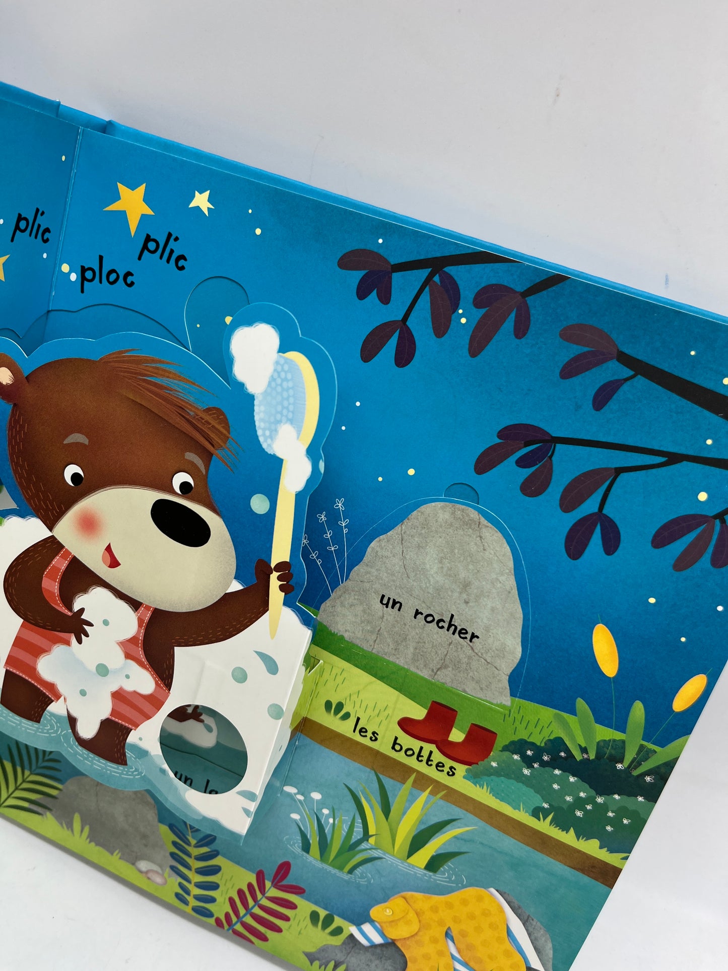 Livre histoire Leon l’Ours bonne nuit livré pop up animé avec rabats tam tam edition Neuf