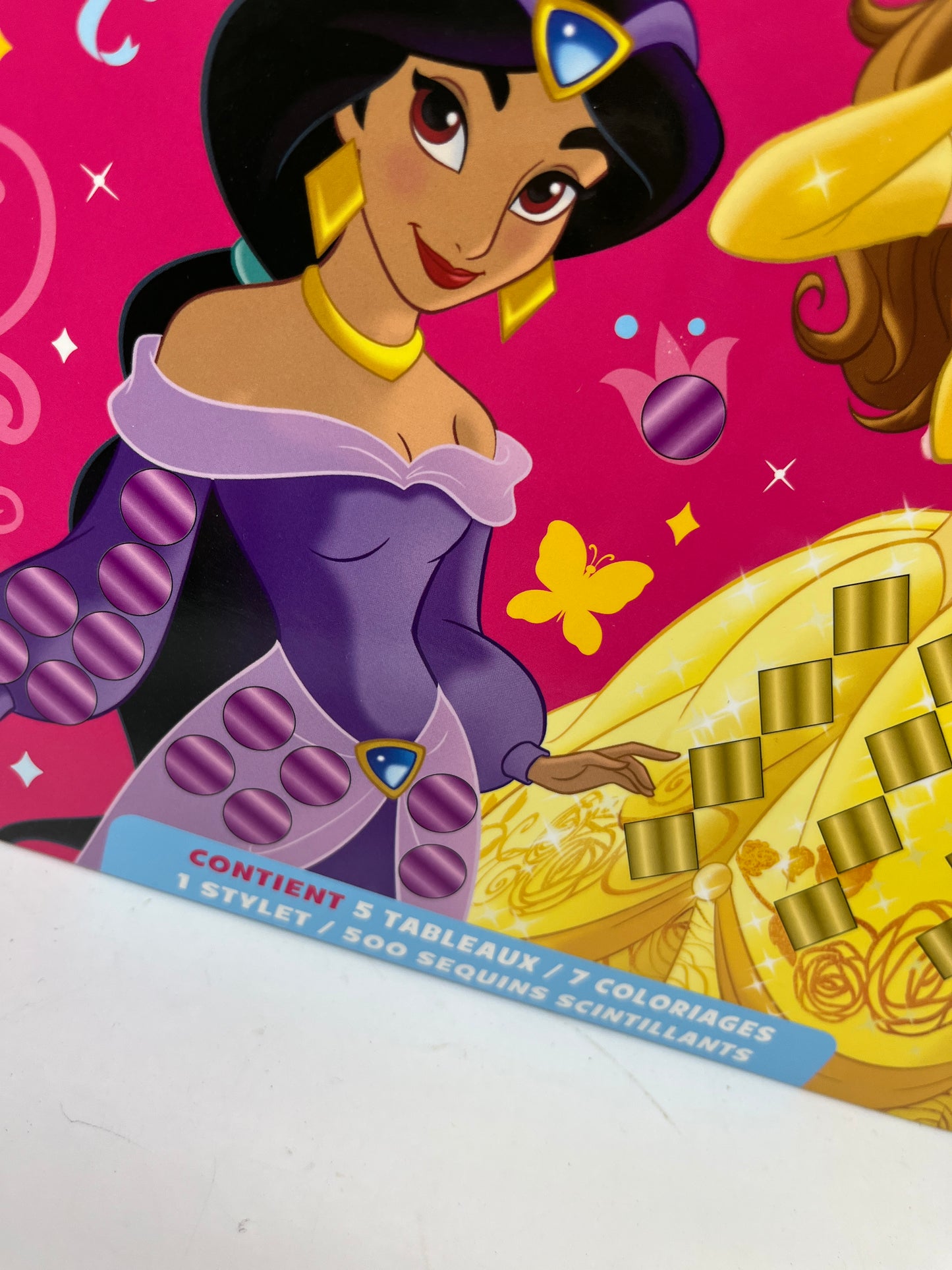 pochette d’activités Disney spécial princesses Les ateliers Mes tableaux à sequins Rose Neuf