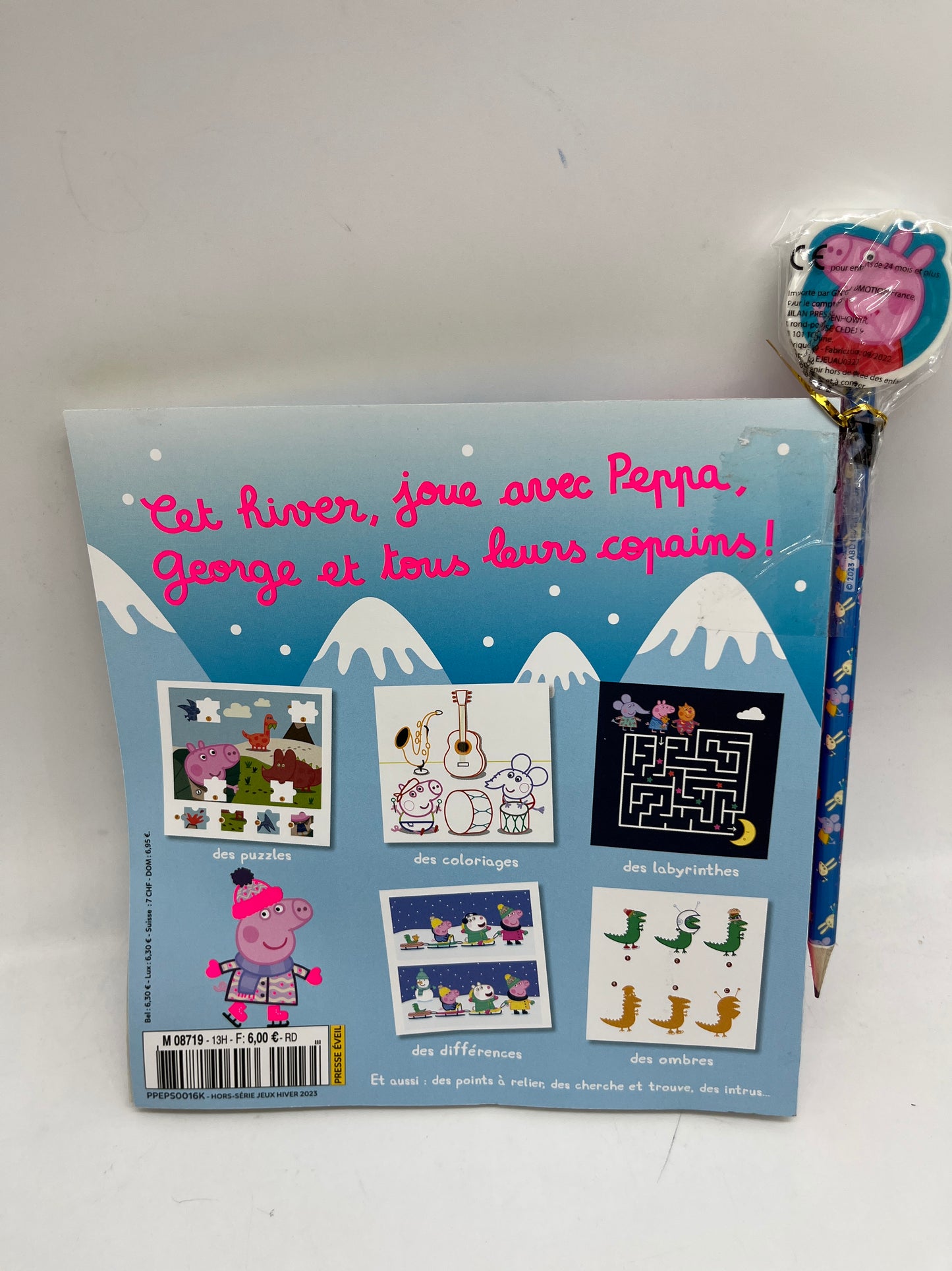 Livre d'activité 3- 6 ans 100% jeux Peppa pig Neuf avec son crayon Histoire jeux Thème Hiver Neuf