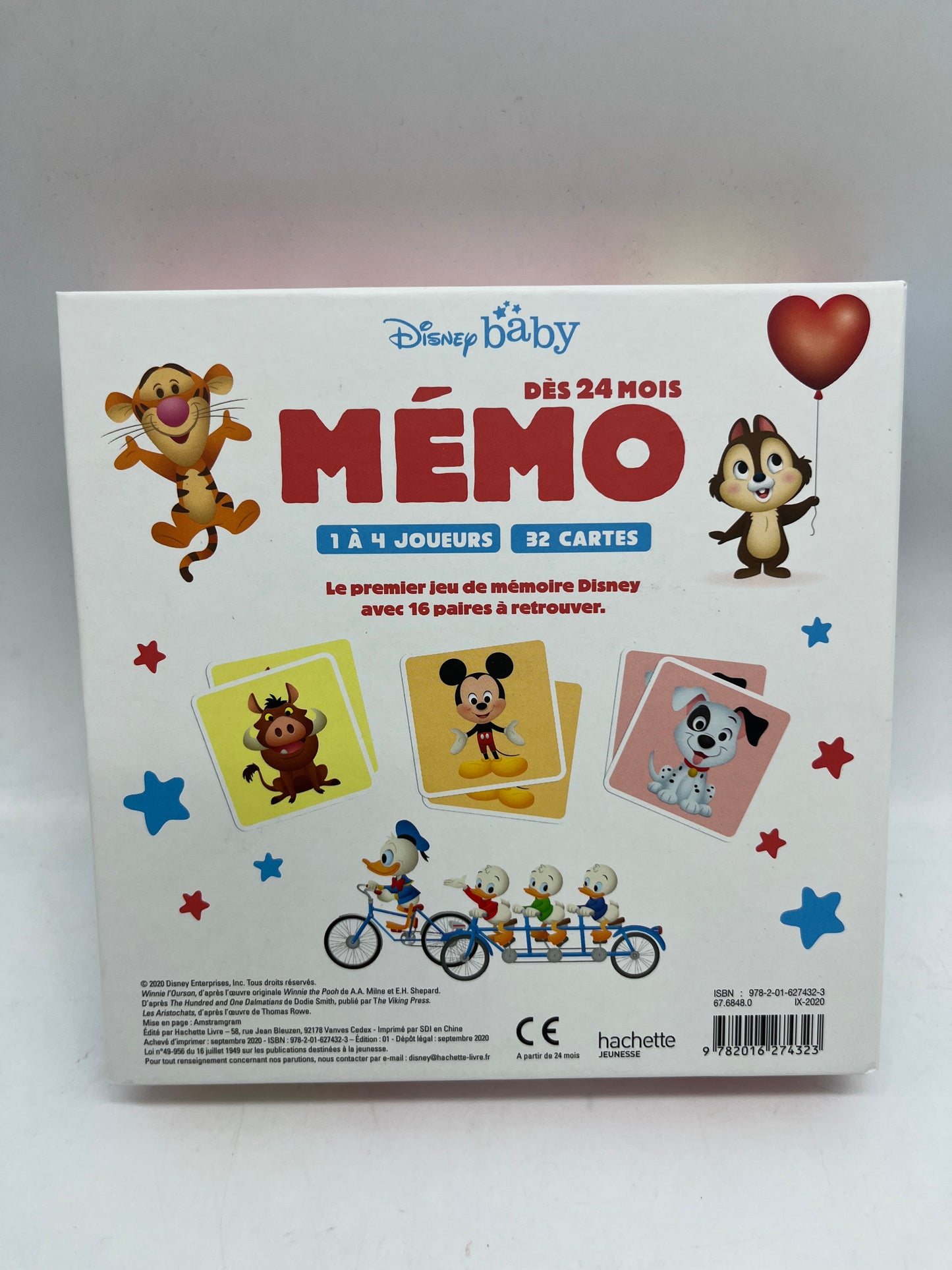 Jeu Activités Disney Baby Mémo 16 paires de carte à assembler Neuf