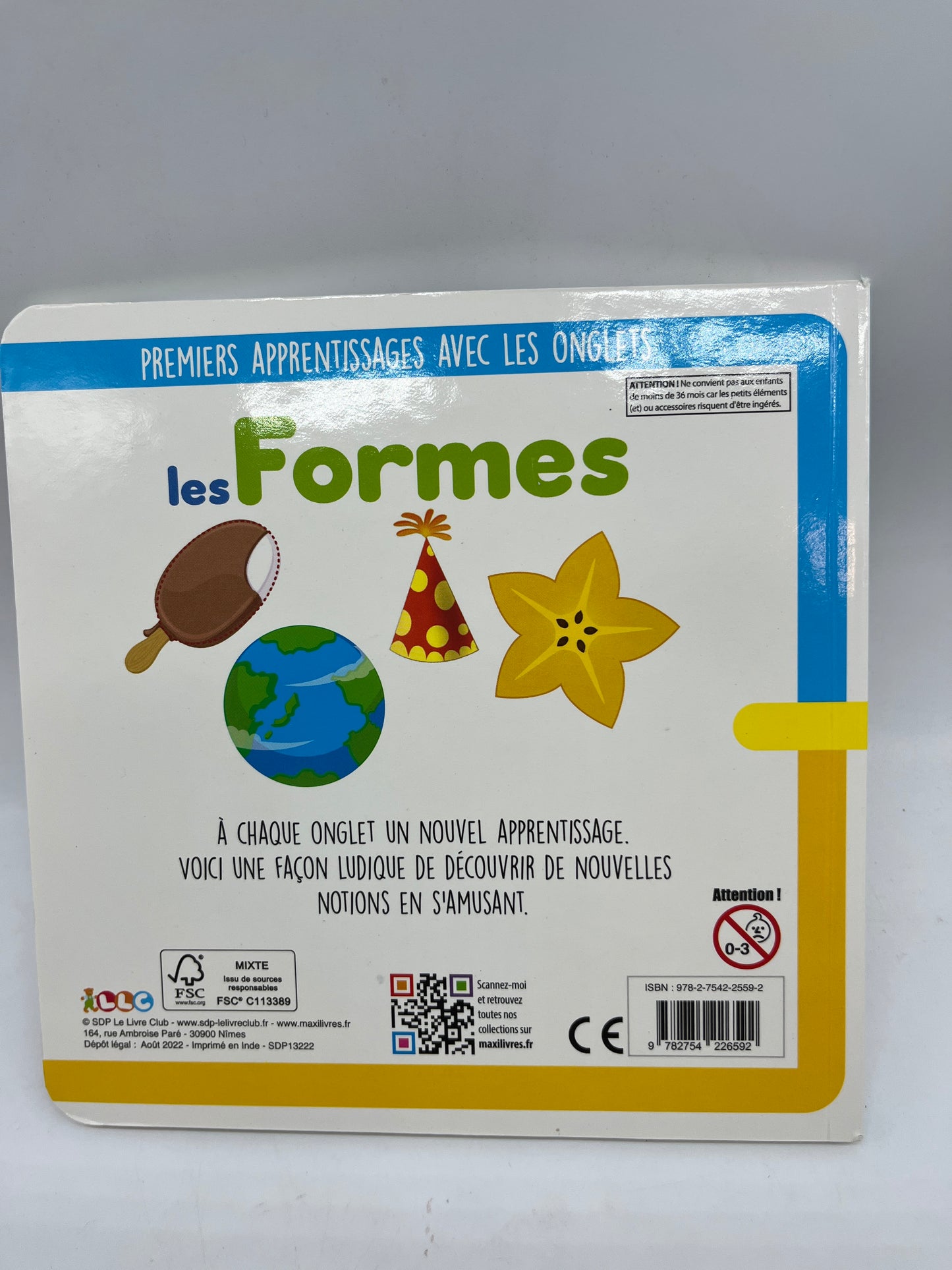 Livre apprends en t’amusant thème les Formes livre cartonné Neuf