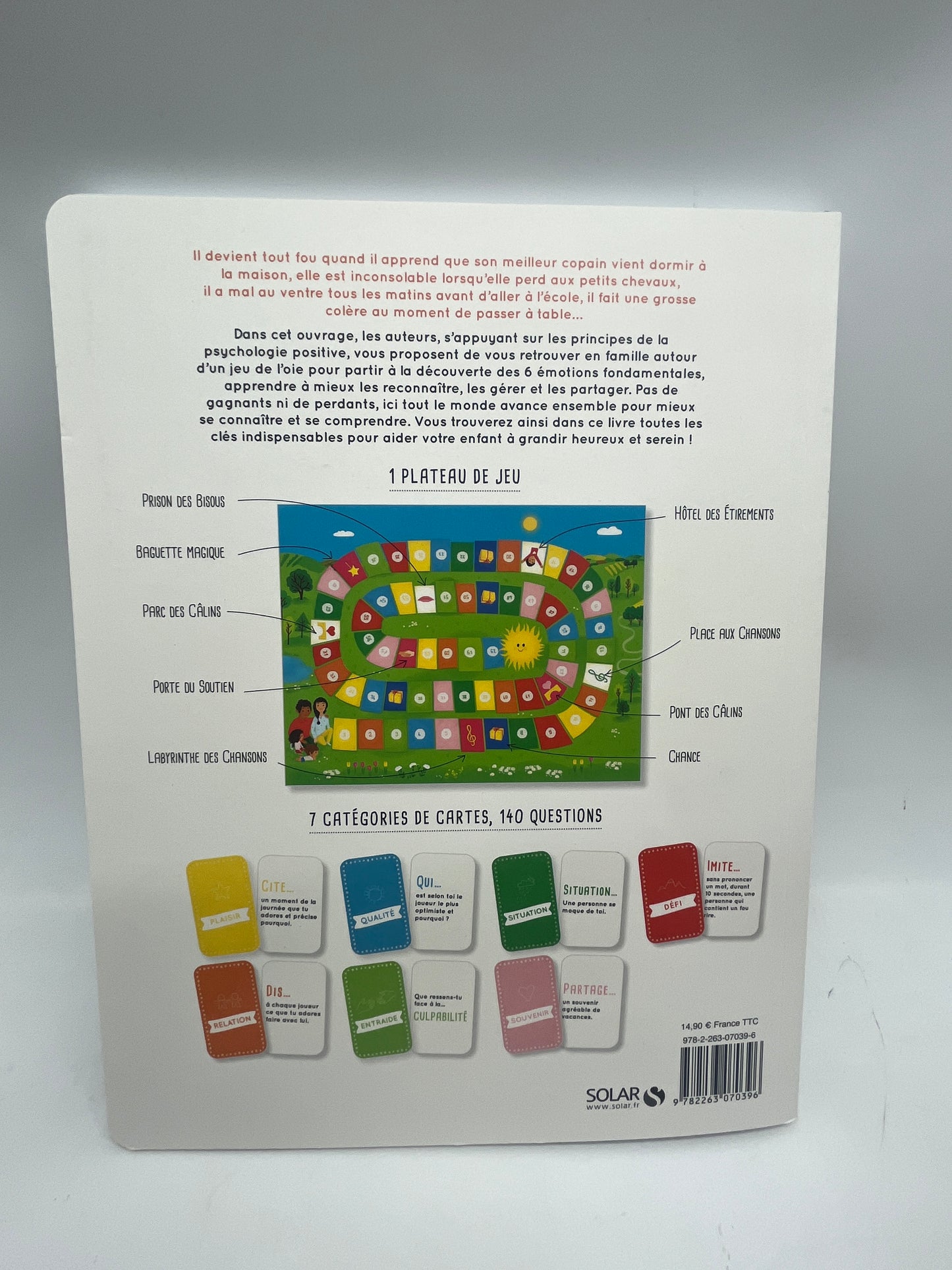 Livre apprentissage je joue et Je découvre mes émotions 5-8 ans avec son jeu d’oie heurese Solar éditions Neuf