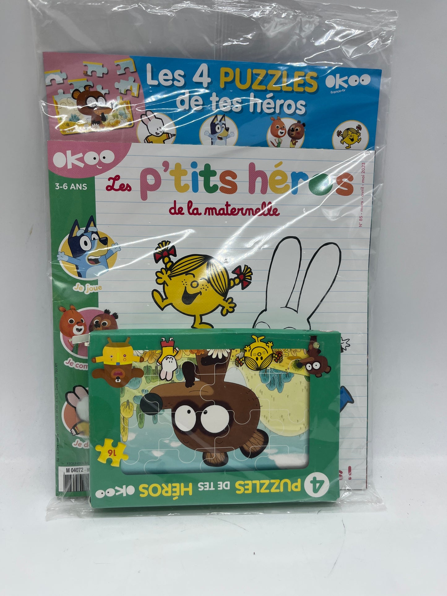 magazine livre d’activité Des p’tit heros Okoo Pig tchoupi zou avec ses puzzles spéciale maternelle Histoires jeux activtés !
