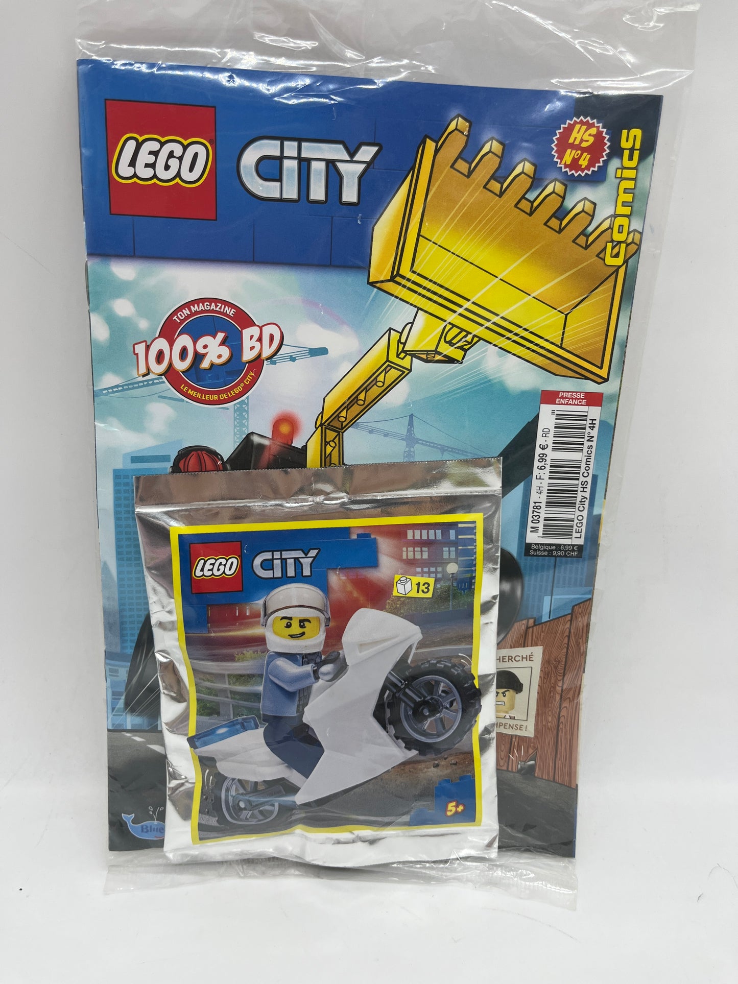 livre d’activité Magazine Lego city avec sa mini figurine et son moto Neuf !