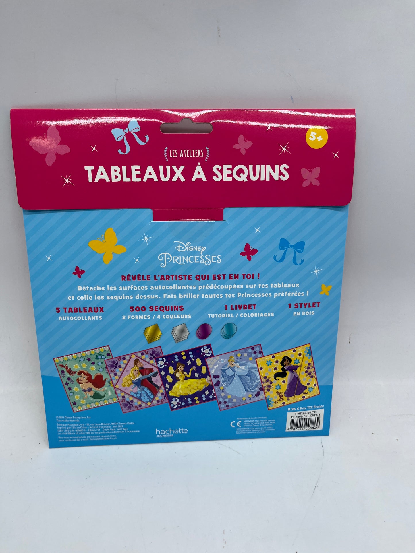 pochette d’activités Disney spécial princesses Les ateliers Mes tableaux à sequins Rose Neuf