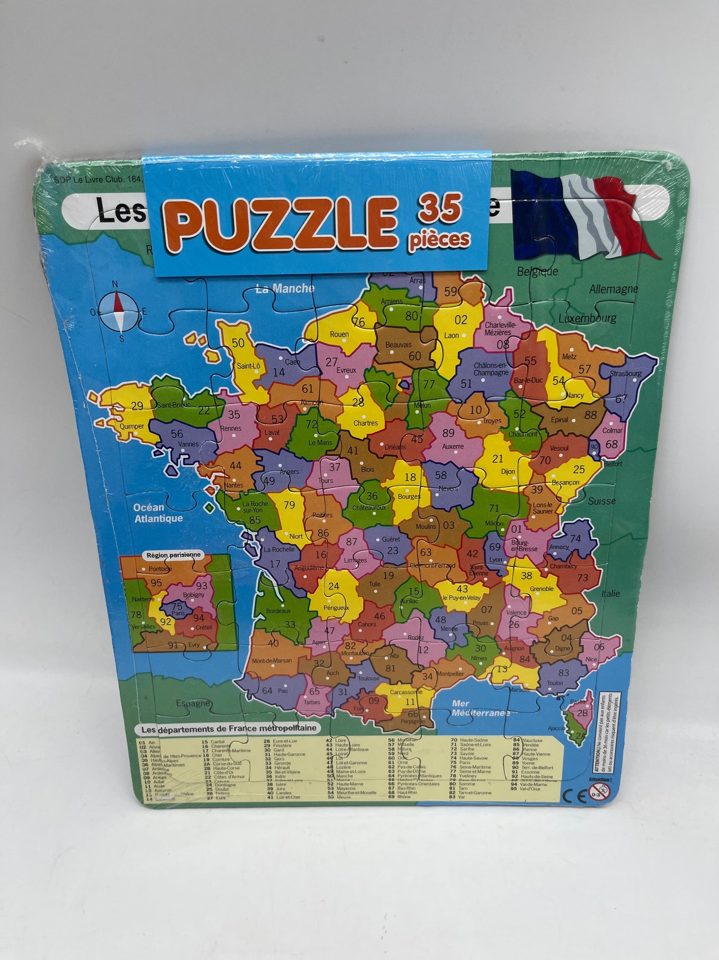 Puzzle de 35 pièces modèle Les Départements de France Neuf sous blisterb