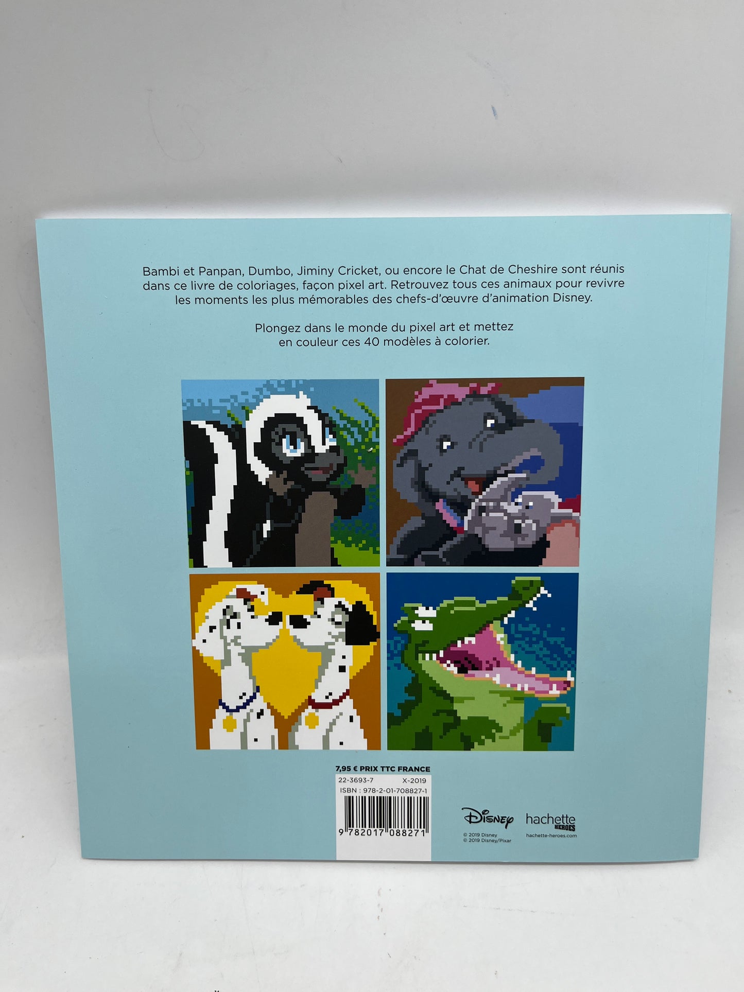 Livre d’activités Coloriages Mosaic Carrés mystères à colorier portraits de Héros Disney modèles Animaux Neuf