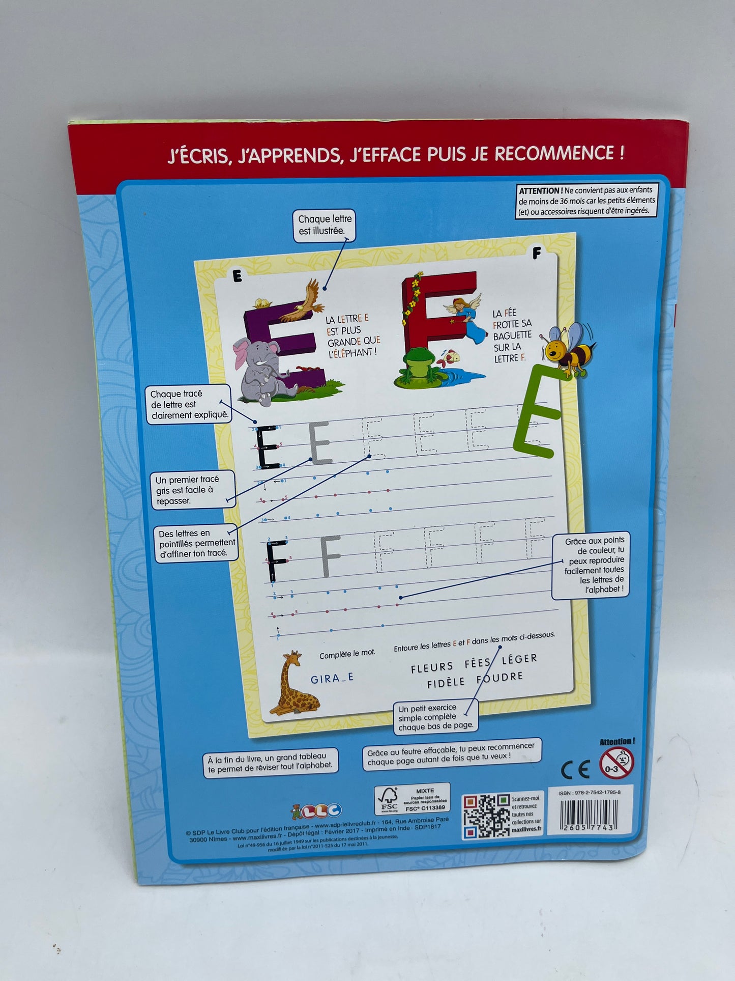 livre d’ exercices Les lettres Majuscules avec son marqueur Neuf Methode Boscher Neuf