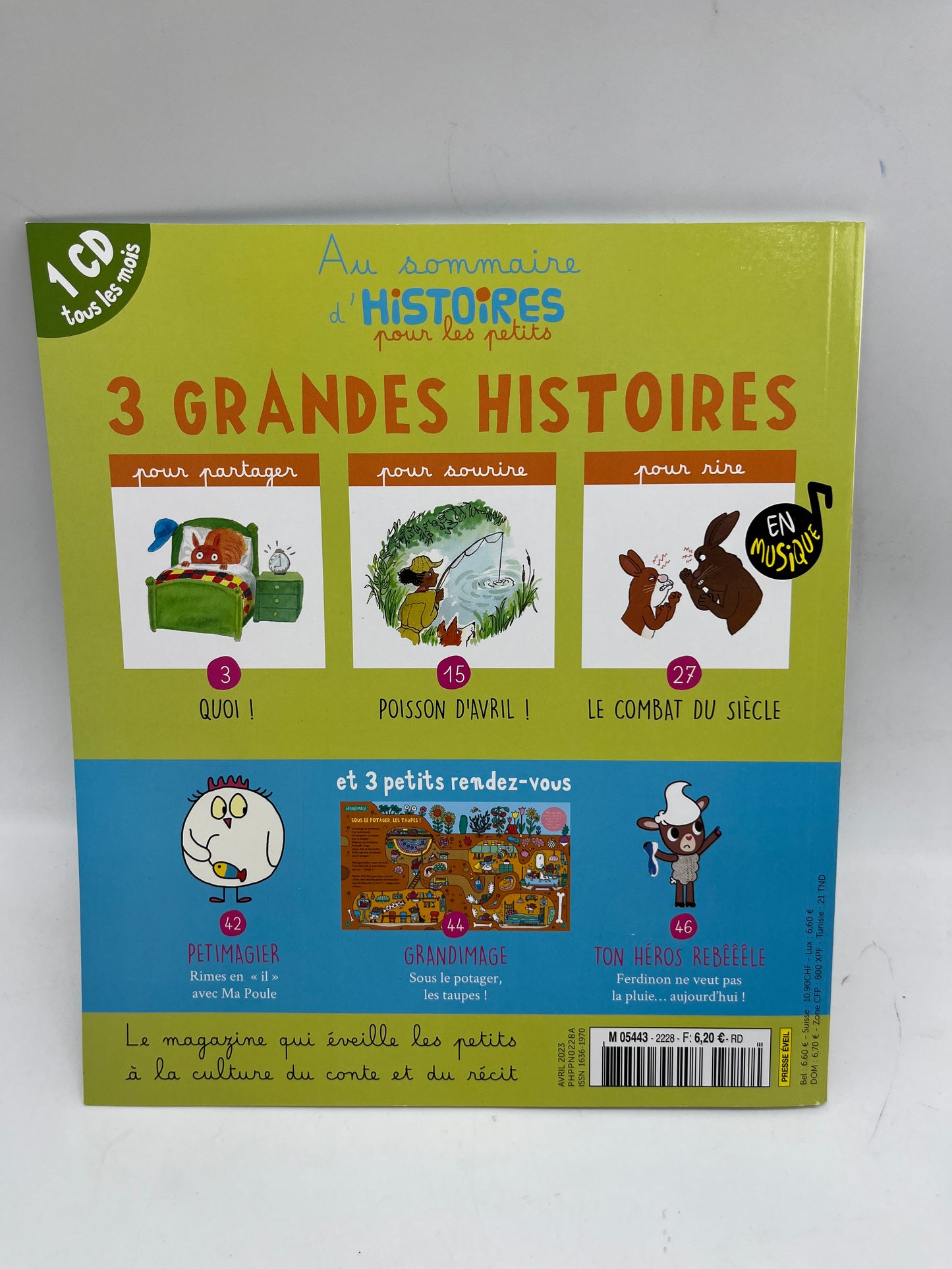 Livre d’activité magazines Histoires pour les petits avec Cd modèle Du rafikiki dans le potager Neuf