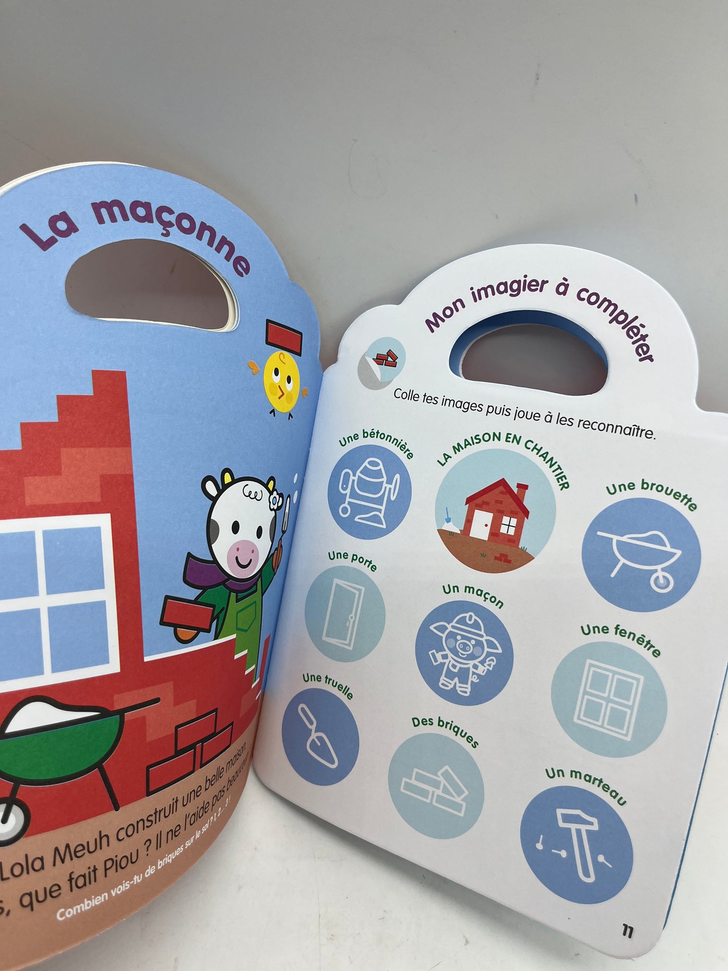 Livre d’activité Magazine Je colle je colorie théme Les métiers Avec imagier Lola Meuh neuf