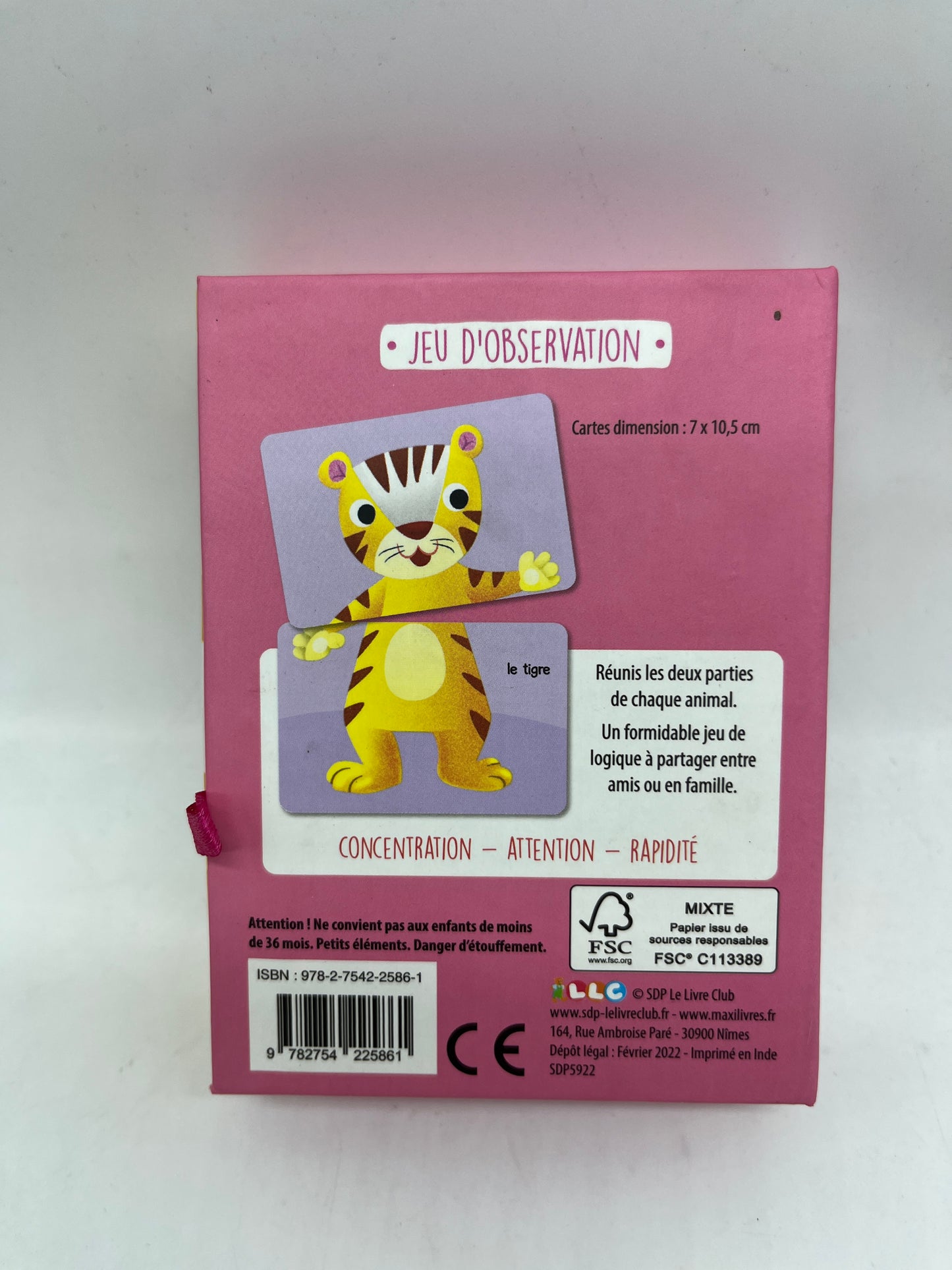 Jeu de société Jeu d’observation Modèle dans les animaux étonnant avec ces 32 cartes ! Jeu de concentration rapidité et observation Neuf