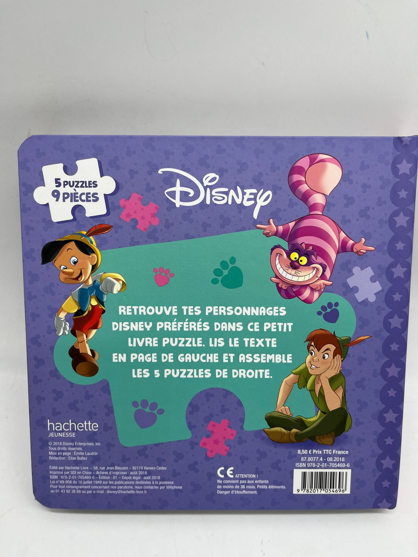 Mon Petit Livre Puzzle Nos plus belles histoires Disney avec ses 5 histoires Puzzle de 9 pièces Neuf !