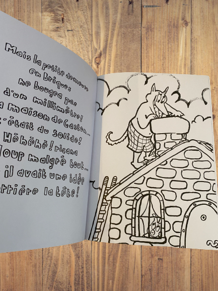 Livre à colorier Conte Les 3 PETITS COCHONS Neuf Livre très grand format !