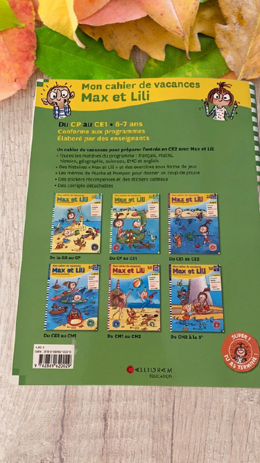 Cahier de vacances Max et Lili 6-7 ans CP/CE1 Neuf Apprends en t'amusant !