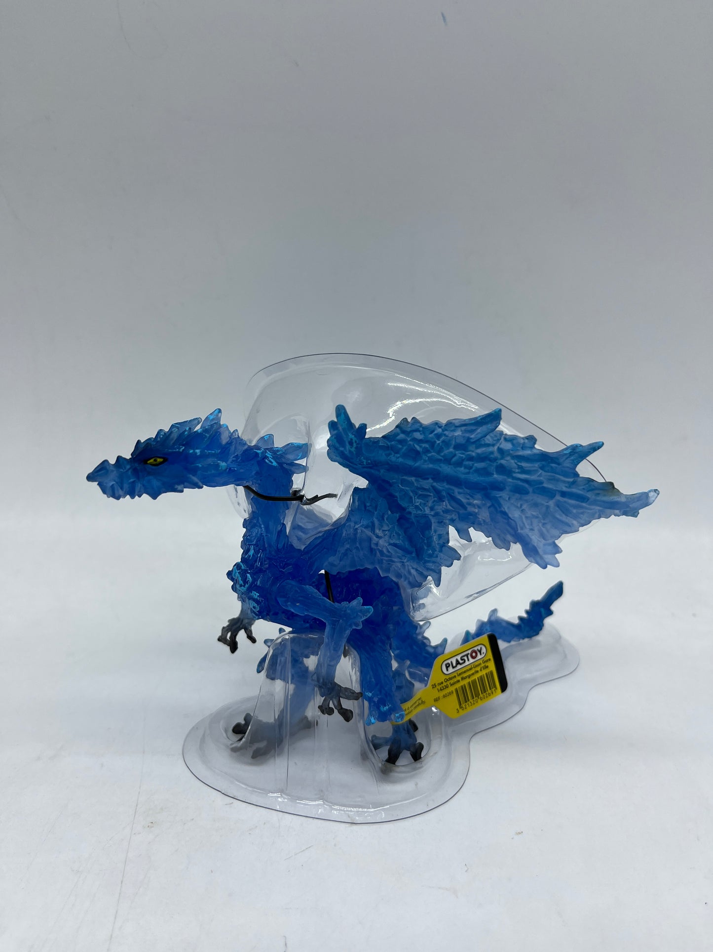 Figurine Plastoy Dragon Bleu transparent Neuf avec étiquette