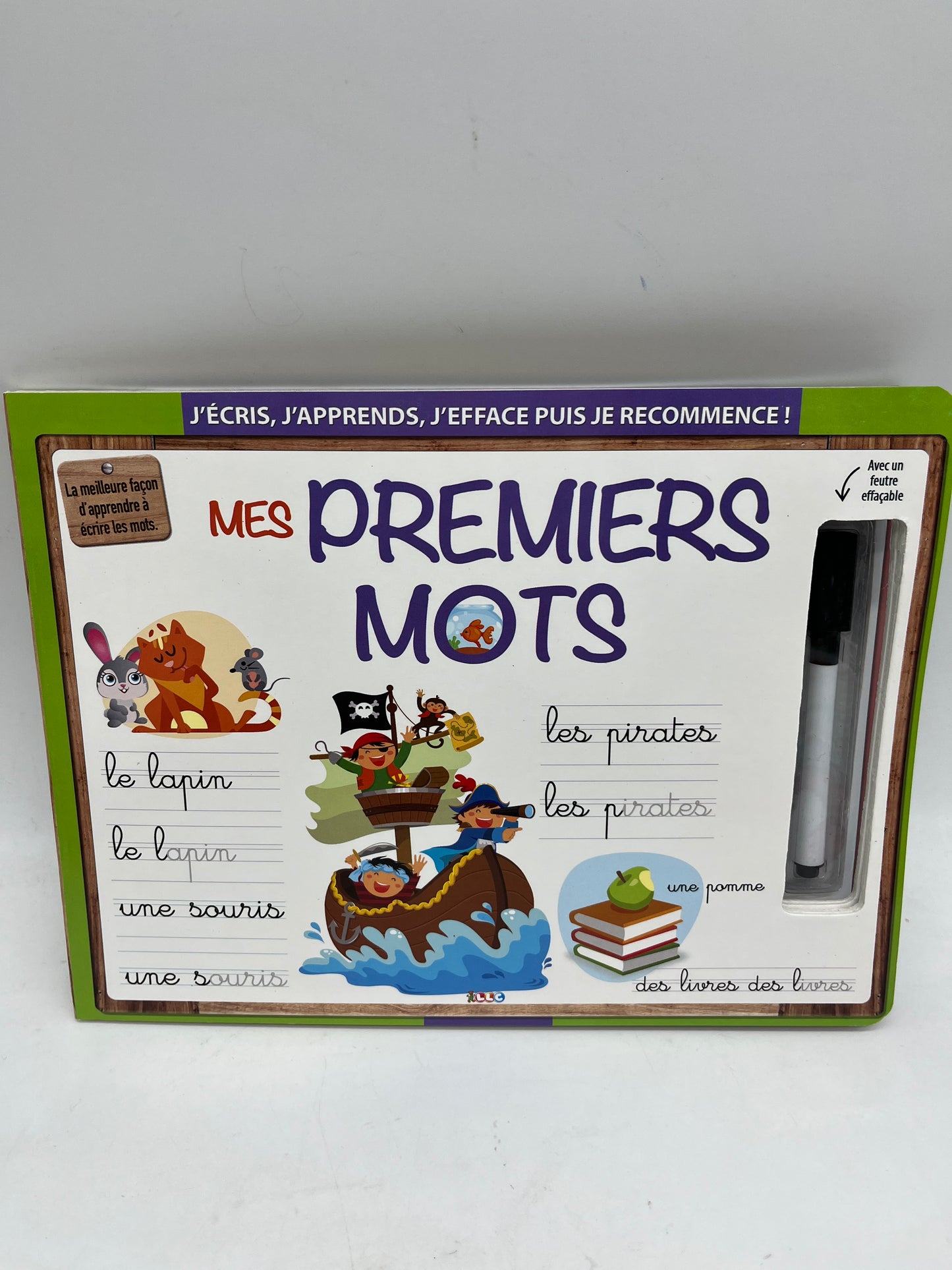 Ardoise avec son marqueur j'apprends à tracer mes premiers mots Neuf Methode Boscher Spécial maternelle