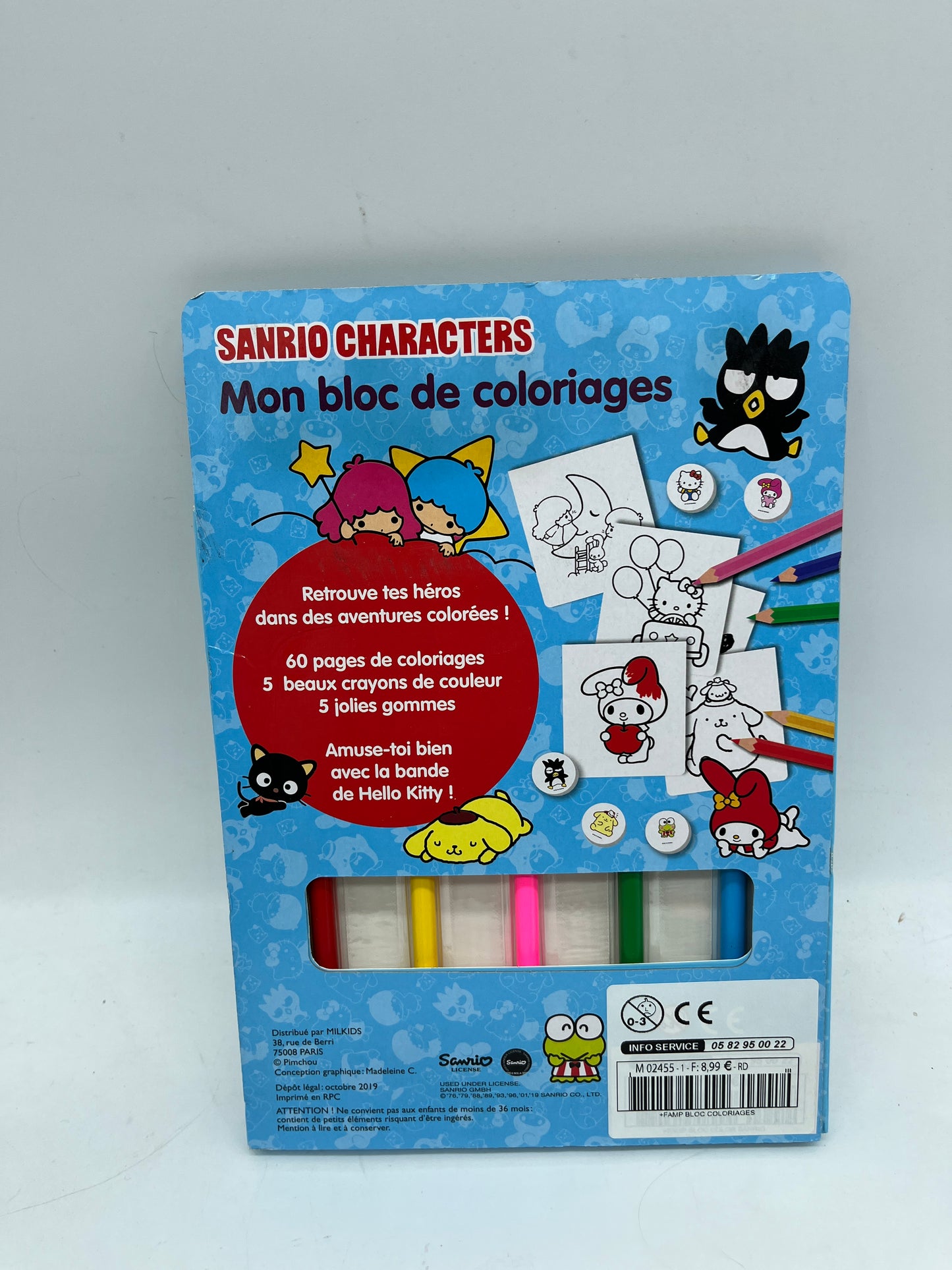 Pack Mon bloc de coloriages Thème Sanrio characters Hello Kitty Neuf
