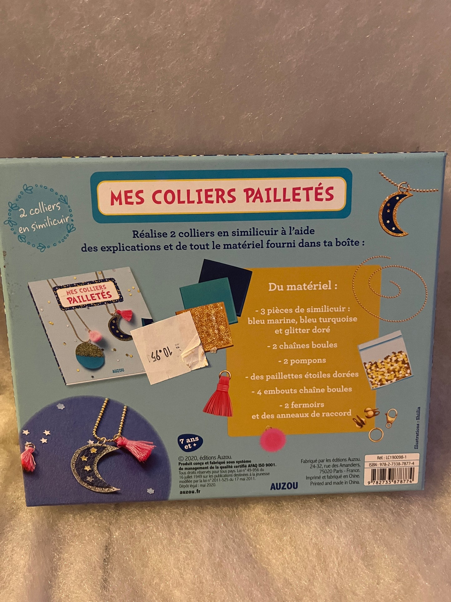 Coffret Bijoux Mes colliers pailletés activité manuelle Edition Auzou Neuf