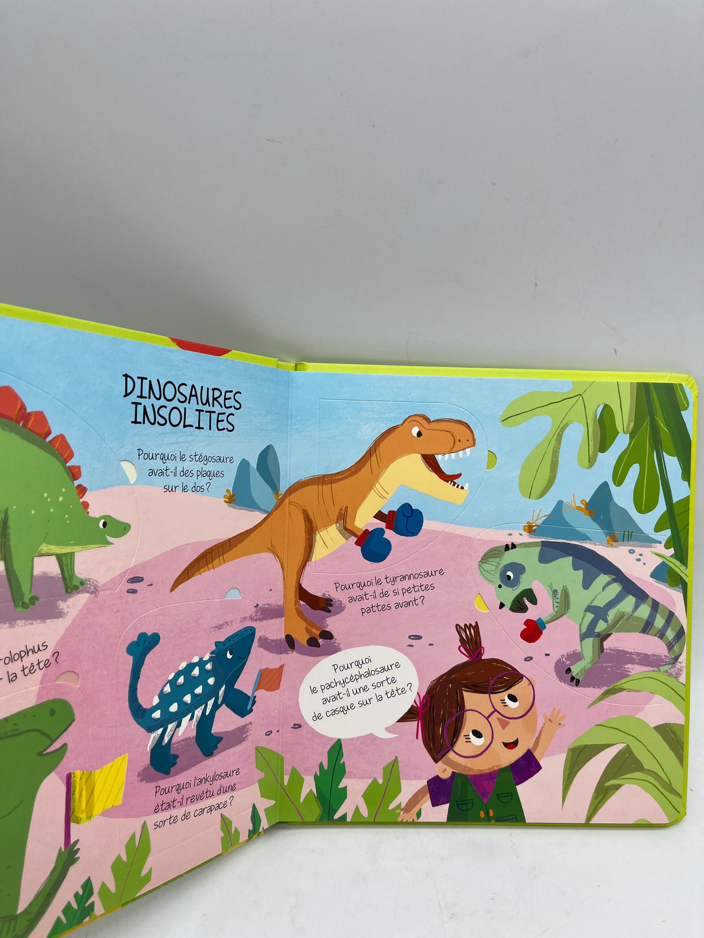Livre Pourquoi ? Thème les dinosaures livre question réponses avec plus de 30 rabats Neuf