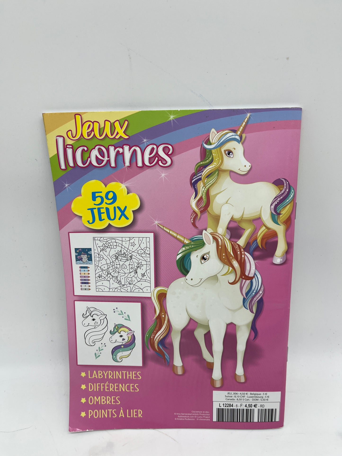 Livre d’activité magazine Jeux licornes special 3 à 6 ans Neuf histoire jeux activités… prix boutique 5€50