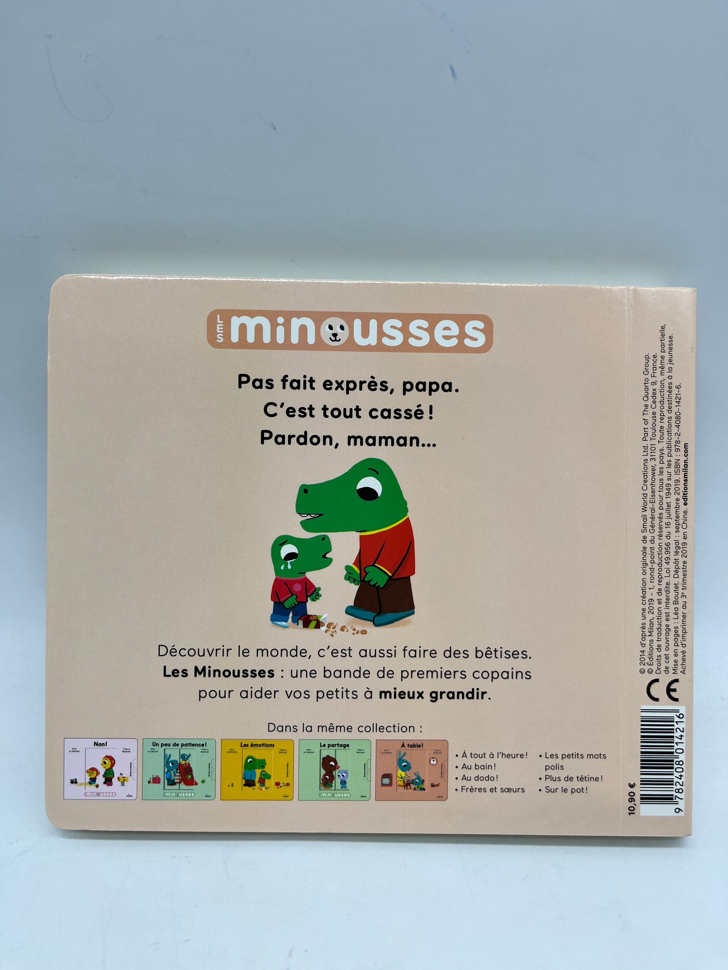 Livre animé les minimousses Thème fini les bêtises édition Milan Neuf