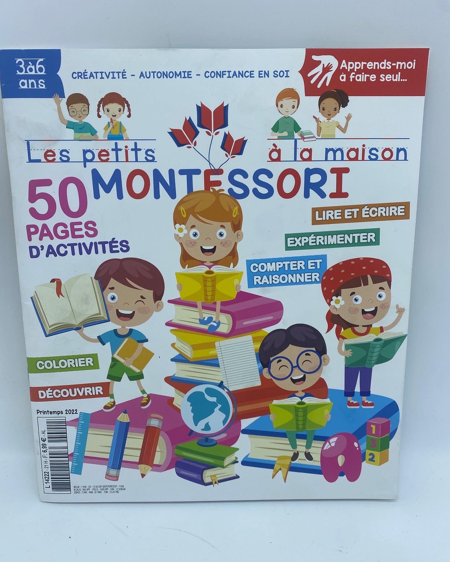Magazine livre d’activité Les petits Montessori je fais seul 3/6 ans ! ! Neuf histoires jeux gommettes… 3/6 ans Prix boutique:5€95