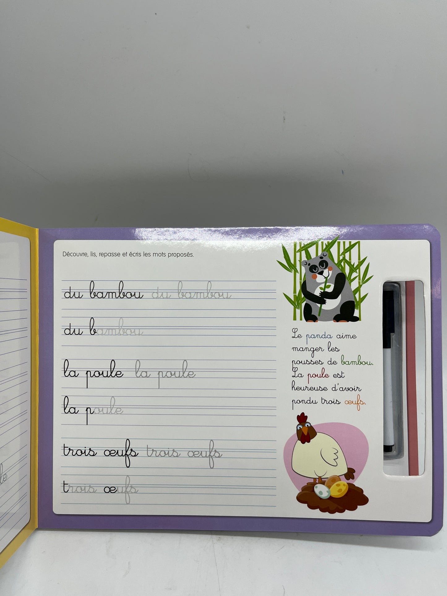 Ardoise avec son marqueur j'apprends à tracer mes premiers mots Neuf Methode Boscher Spécial maternelle