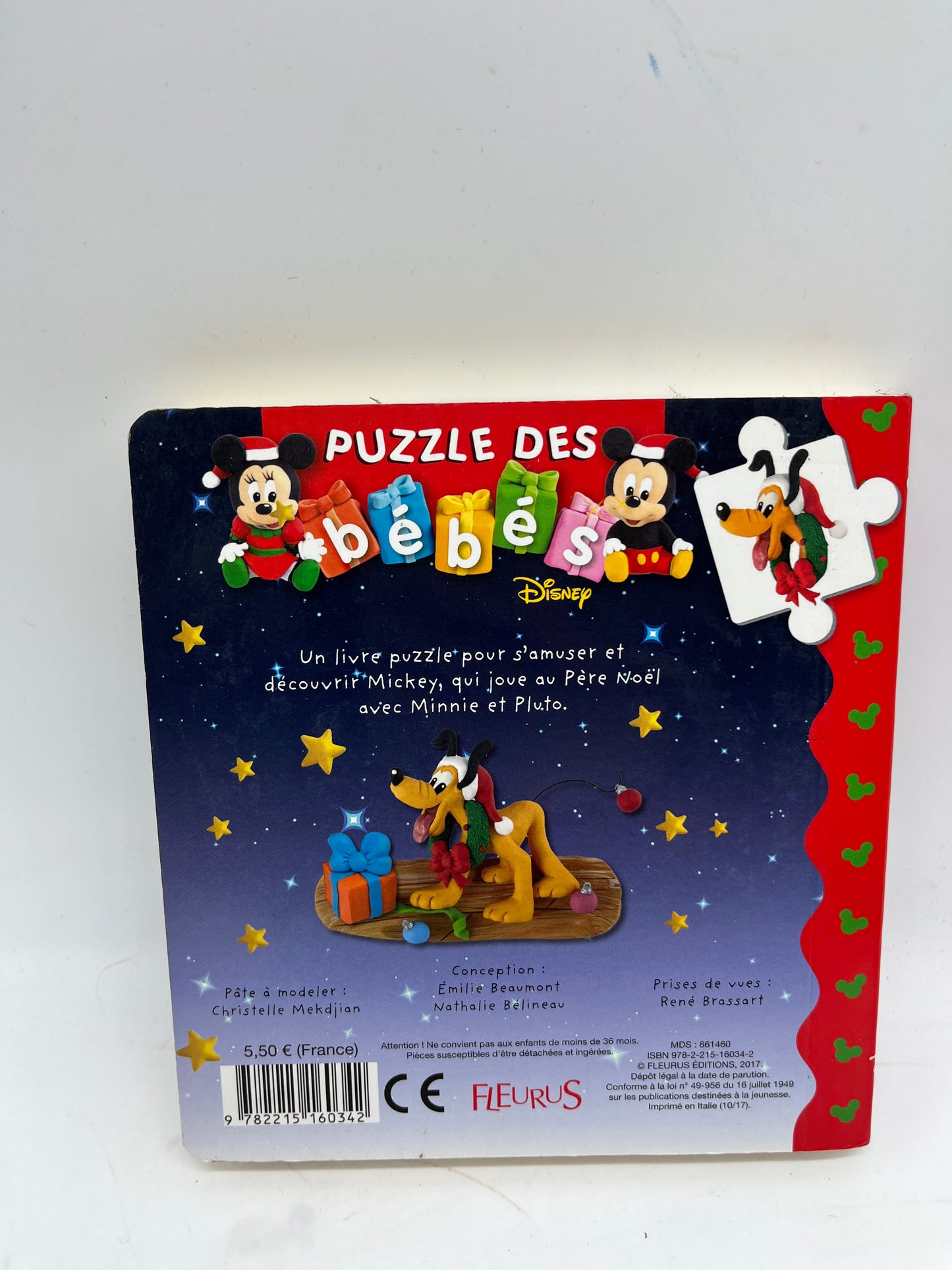 Livre Puzzle Disney Mickey Fête Noël Neuf édition Fleurus.