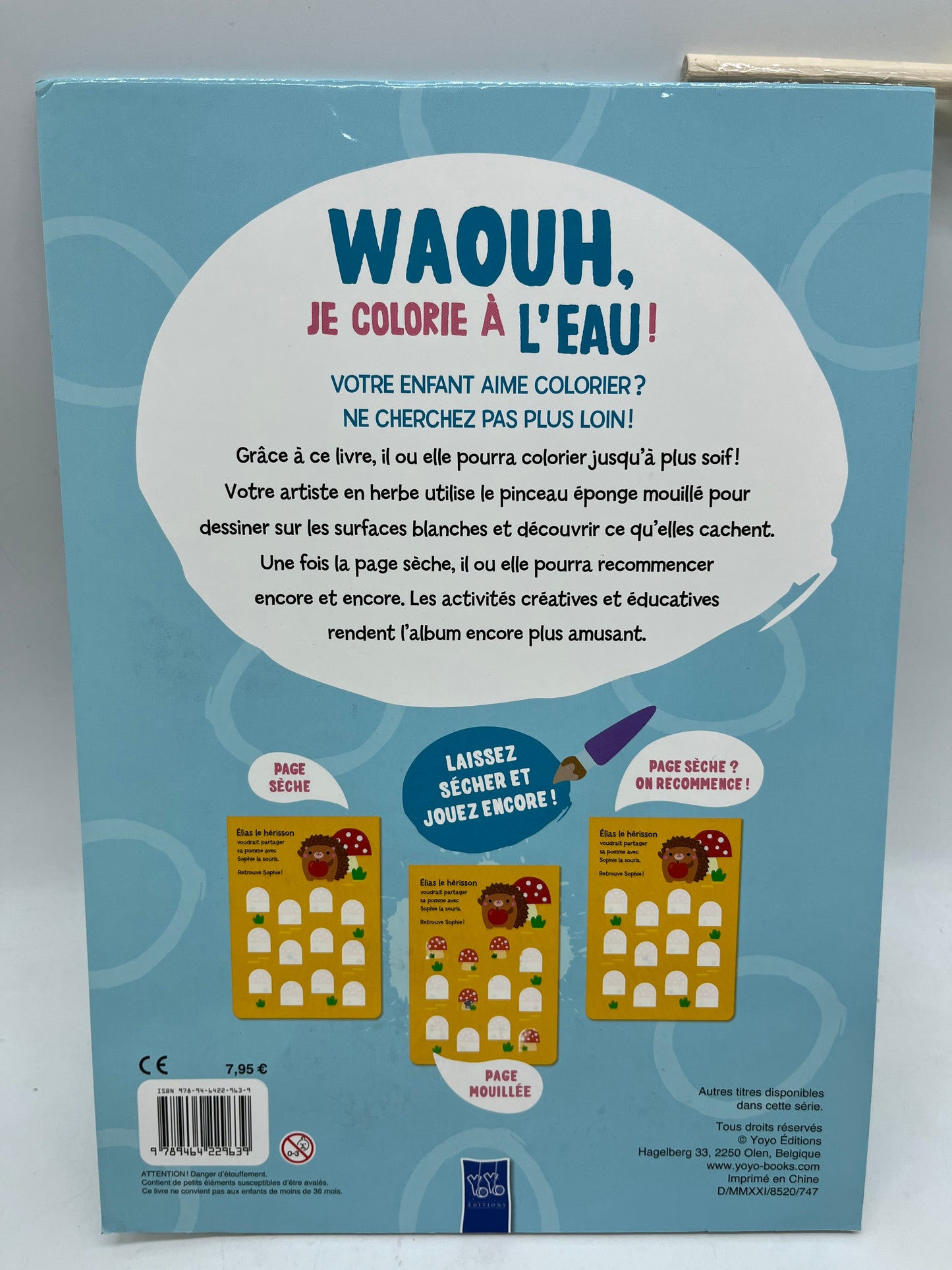 Livre d’activité magazine Wahou je colorie à’l’eau modèle bleu special printemps été Neuf !