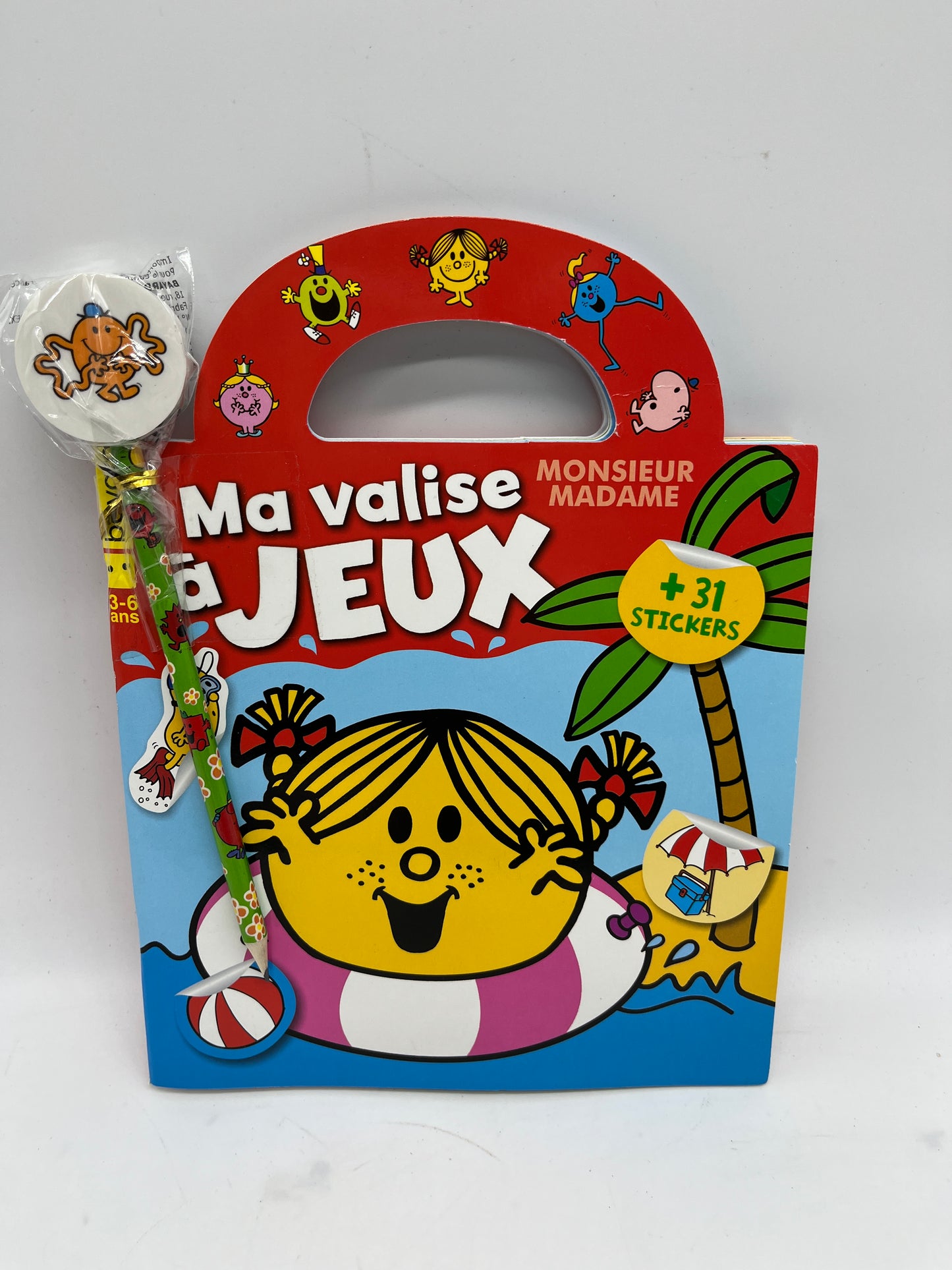 Livre d’activité Magazine Ma valise à jeux spécial Monsieur Madame avec son crayon Neuf