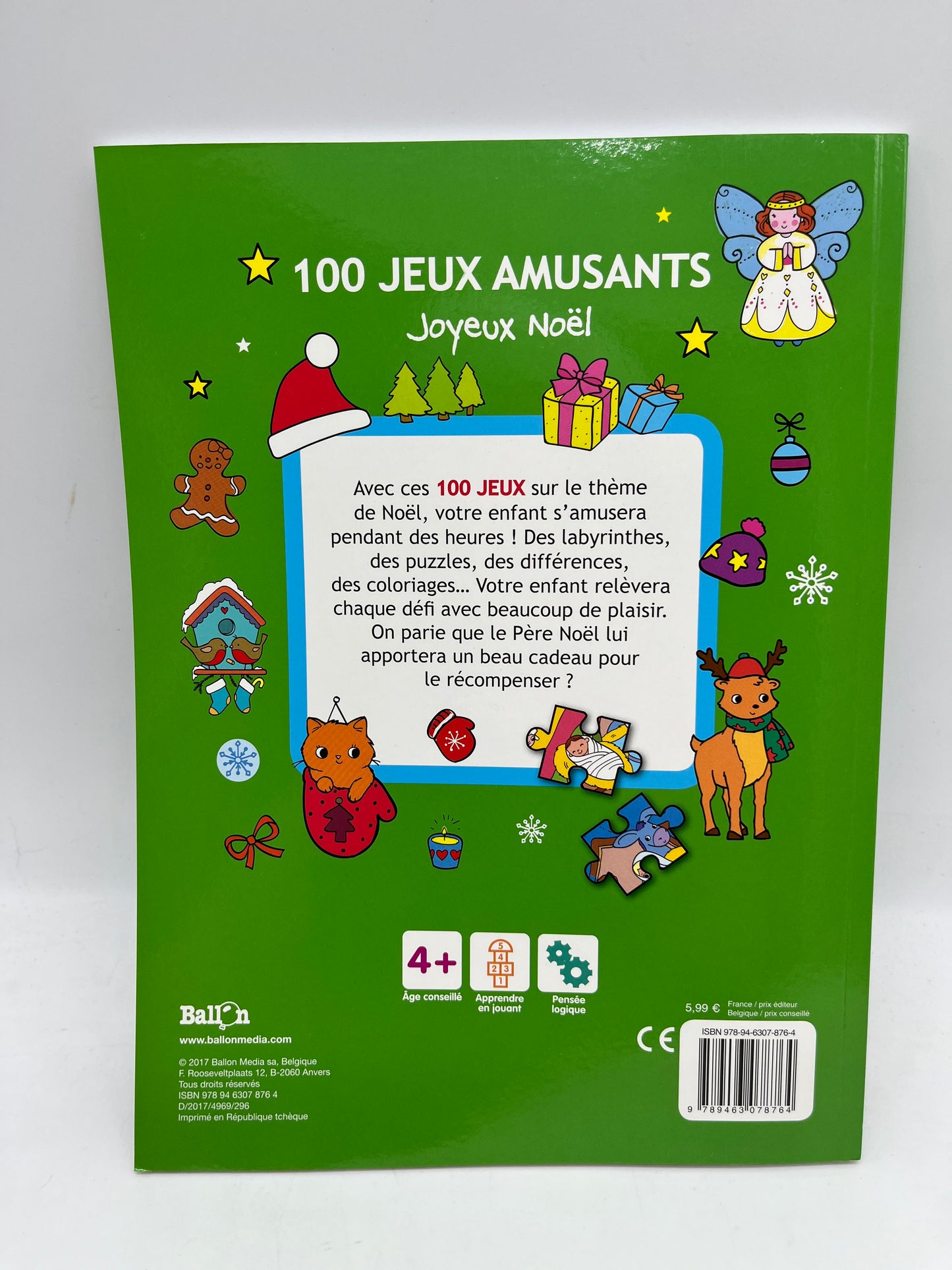 livre d’activite 100 jeux amusant Joyeux Noël spécial Noël Neuf dès 4 ans on