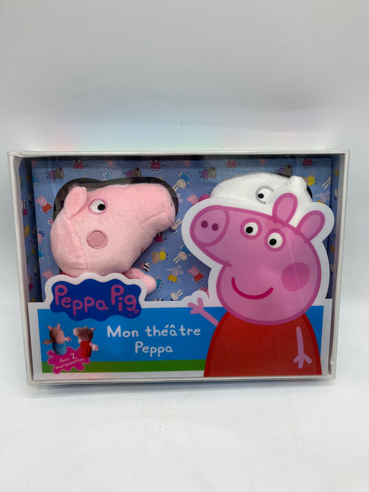 Coffret Théâtre Peppa pig avec ses 2 marionnettes Neuf   Prix boutique :23€99