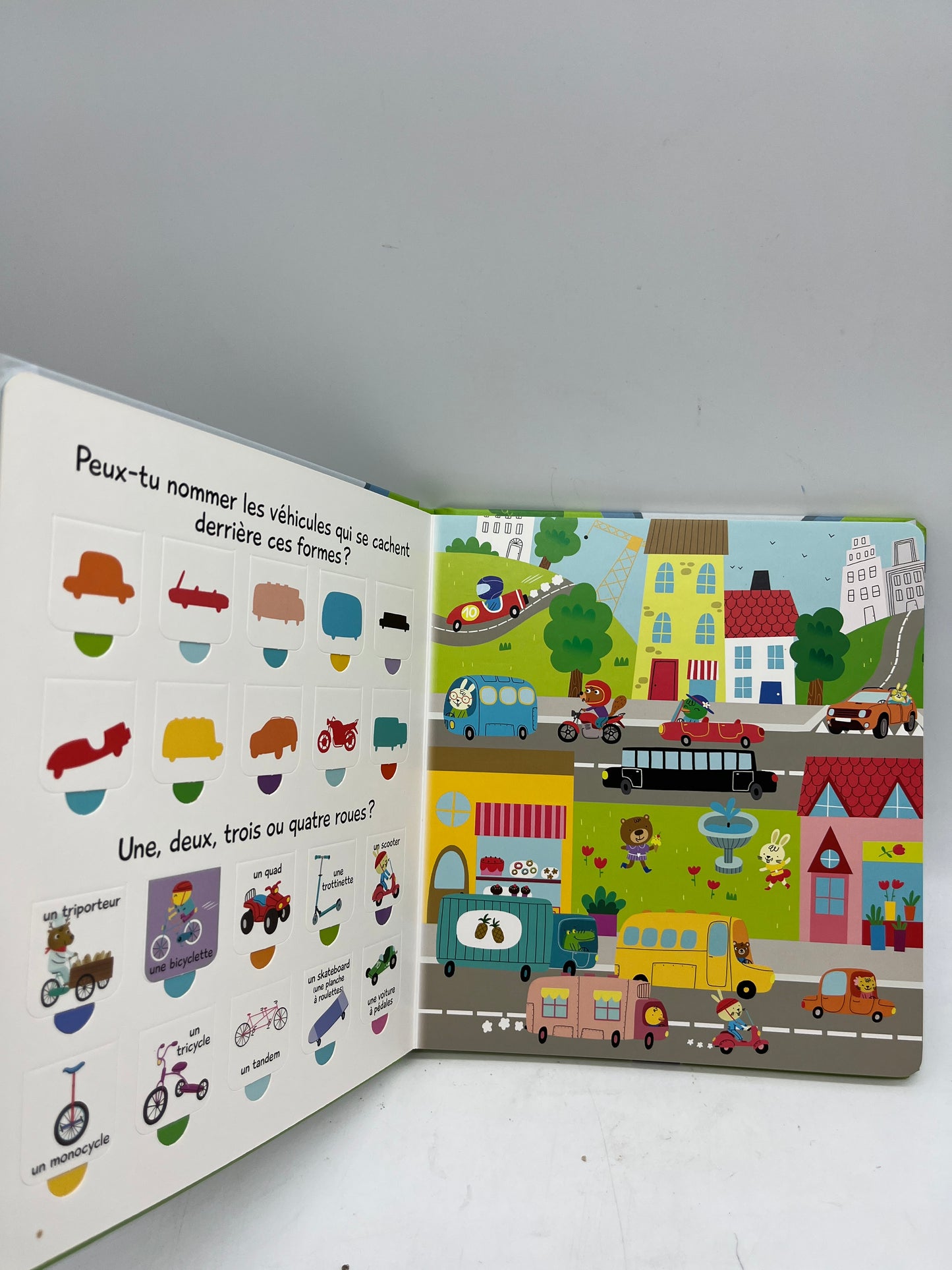 livre Cherche et trouve à Rabats Ludique Mon album avec 100 rabats thème En route Neuf