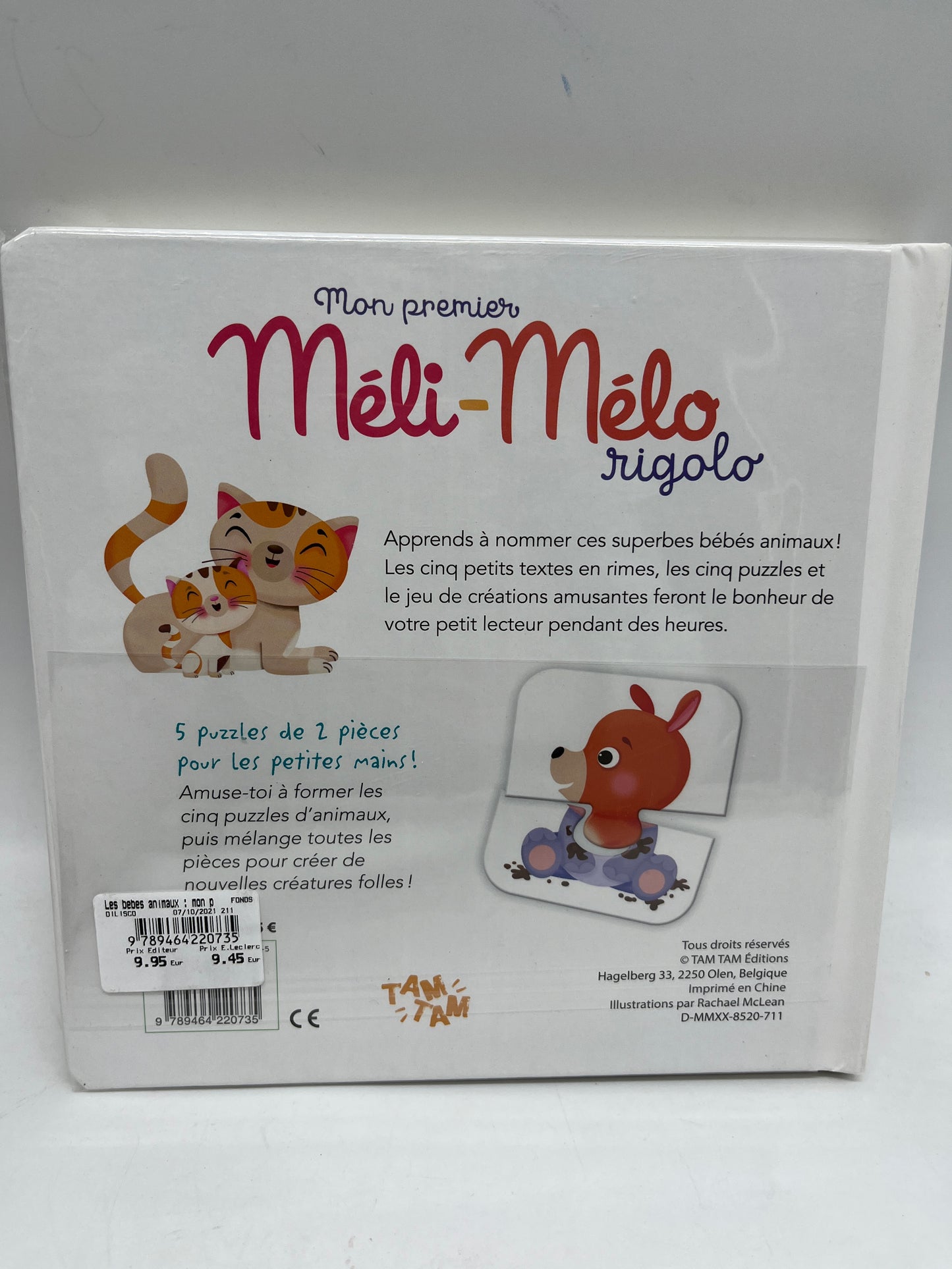 livre Puzzle Mon premier livre puzzle Méli-mélo tout cartonner thème les bébés animaux Neuf