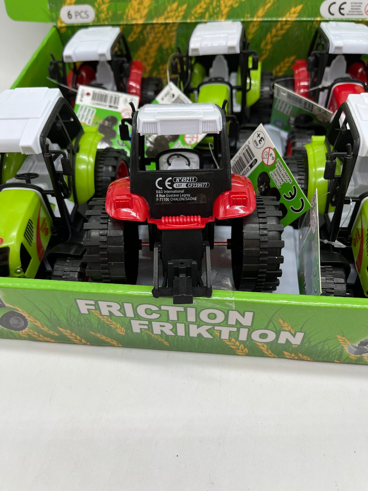 Jouet Véhicule engin agricole Tracteur à friction 14 cm Neuf Modèle Rouge