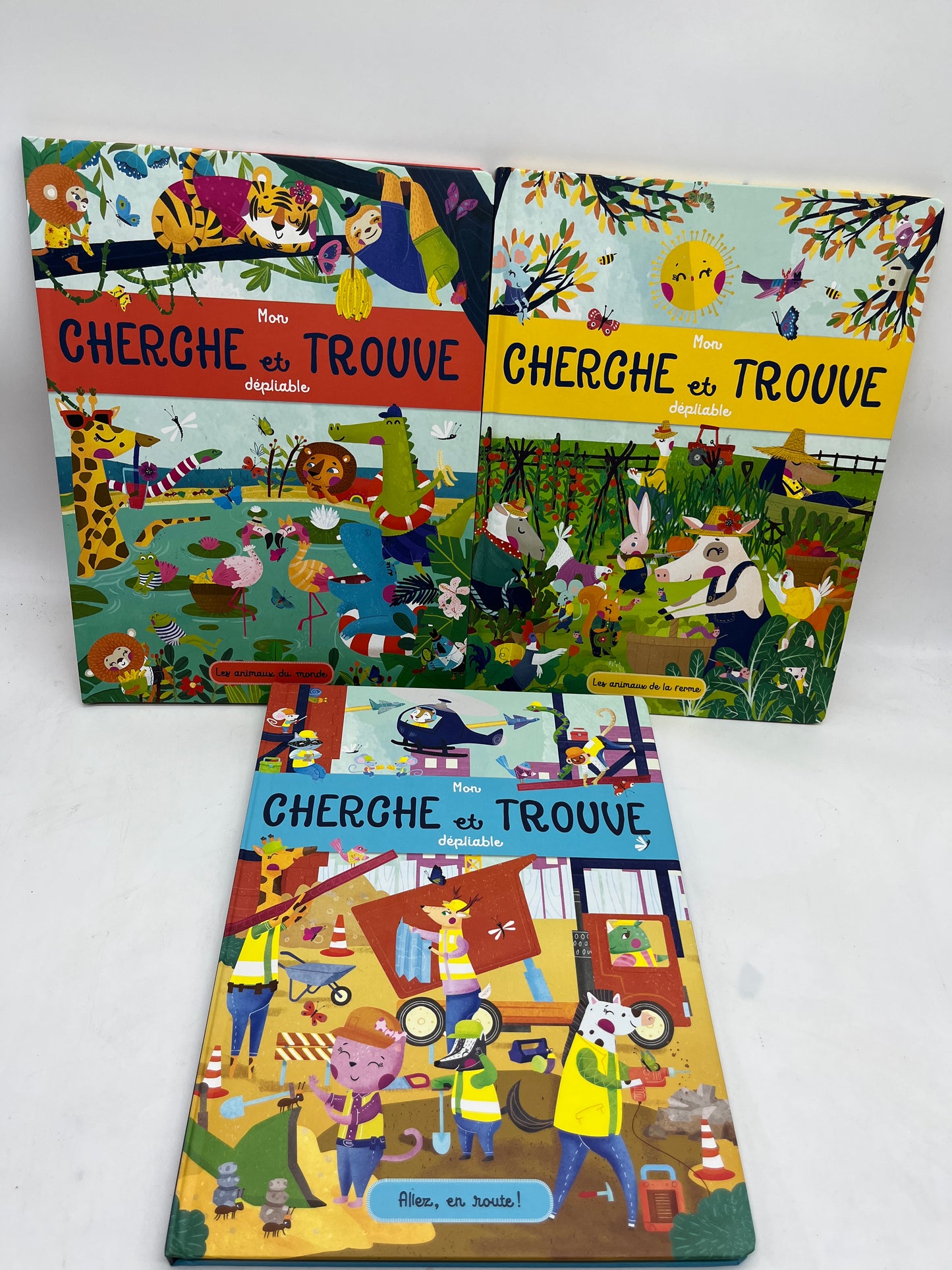 Lot de 3 livres Ludique Cherche et trouve Depliable Neuf