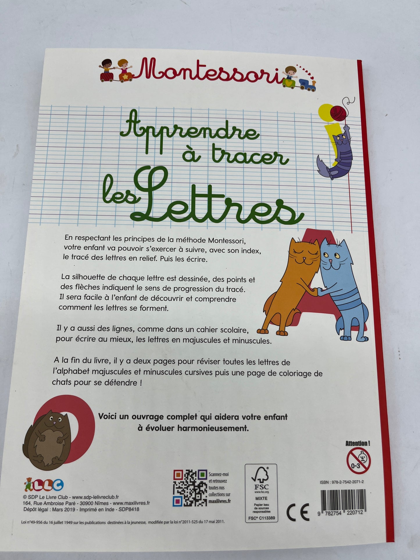 livre d’activité exercice Montessori thème l’alphabet Neuf