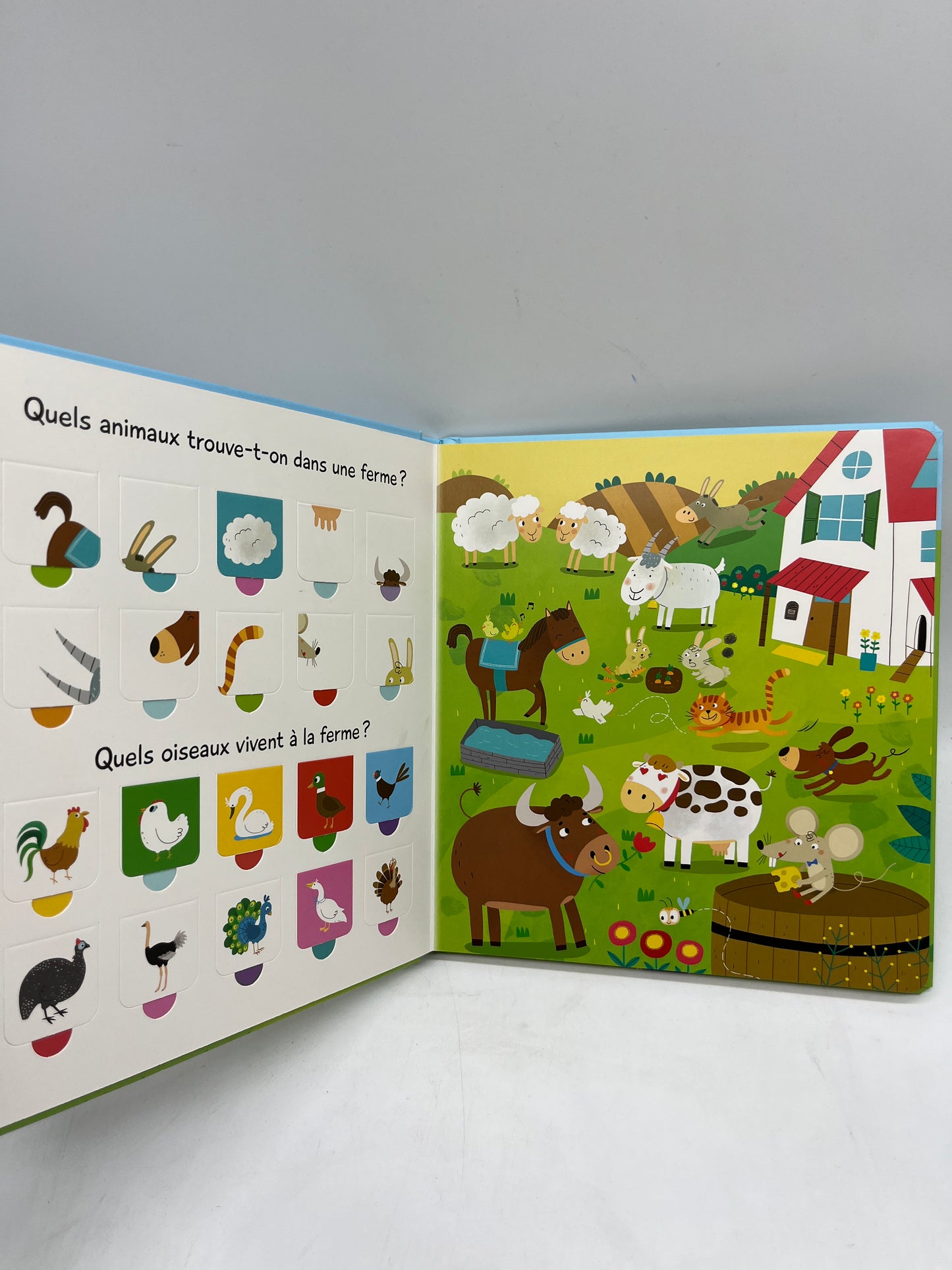 livre à toucher Rabats Ludique Mon album avec 100 rabats thème A la ferme Neuf