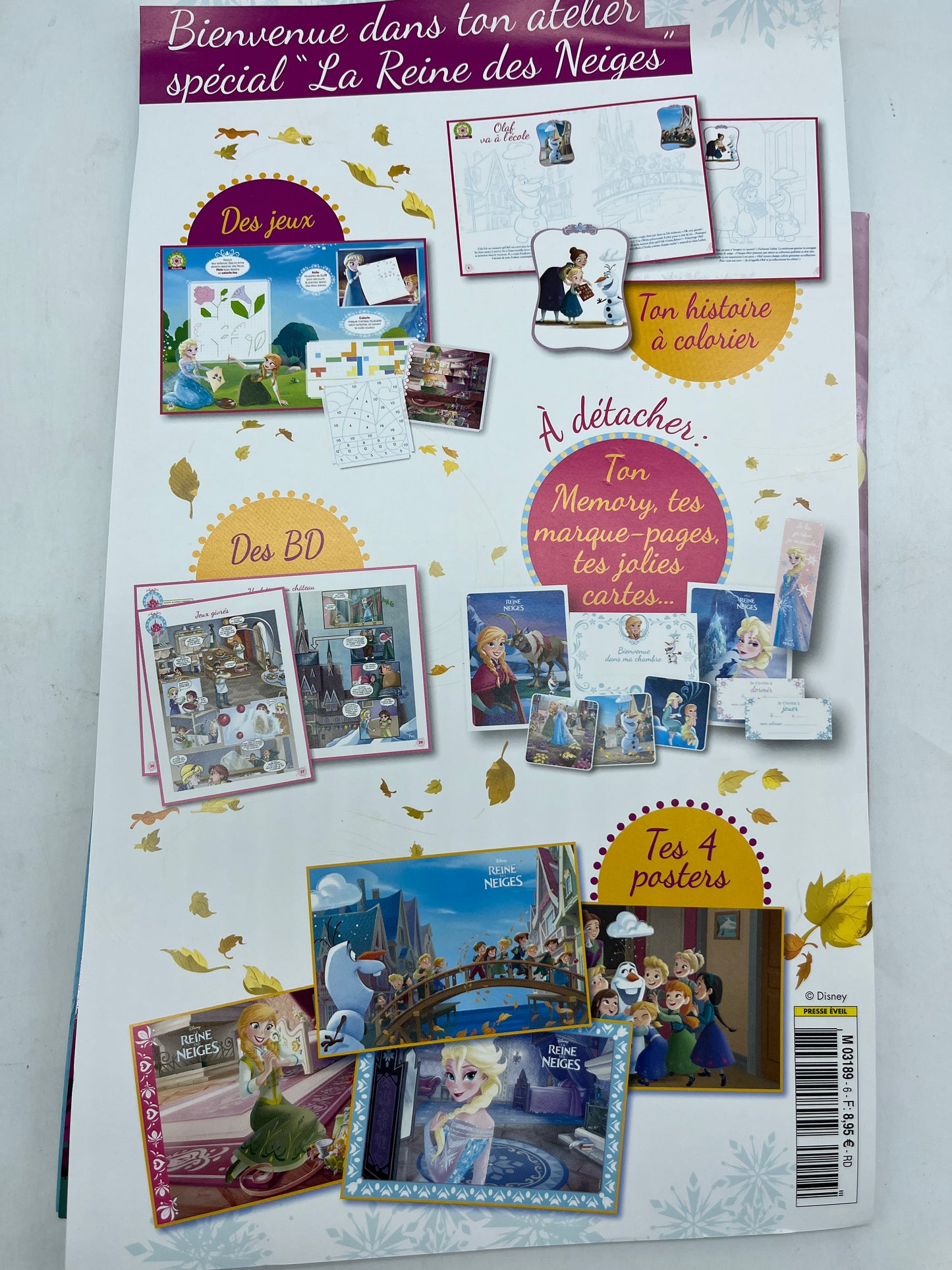 Livre d’activité Magazines Disney princesse Reine des neiges avec son set papeterie Neuf