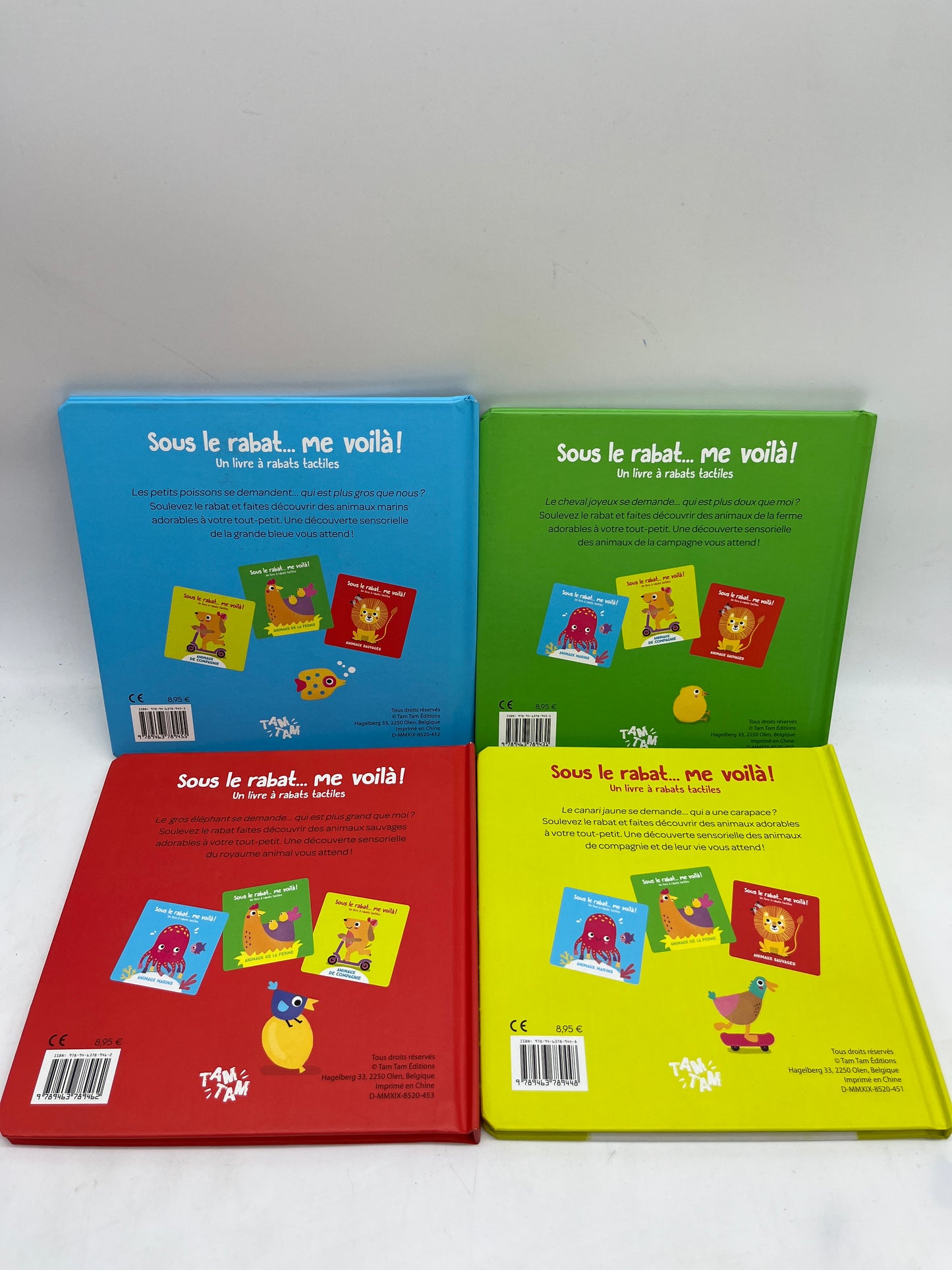 Lot de 4 Livres Sous le Rabat me revoilà ! Thème animaux Neuf