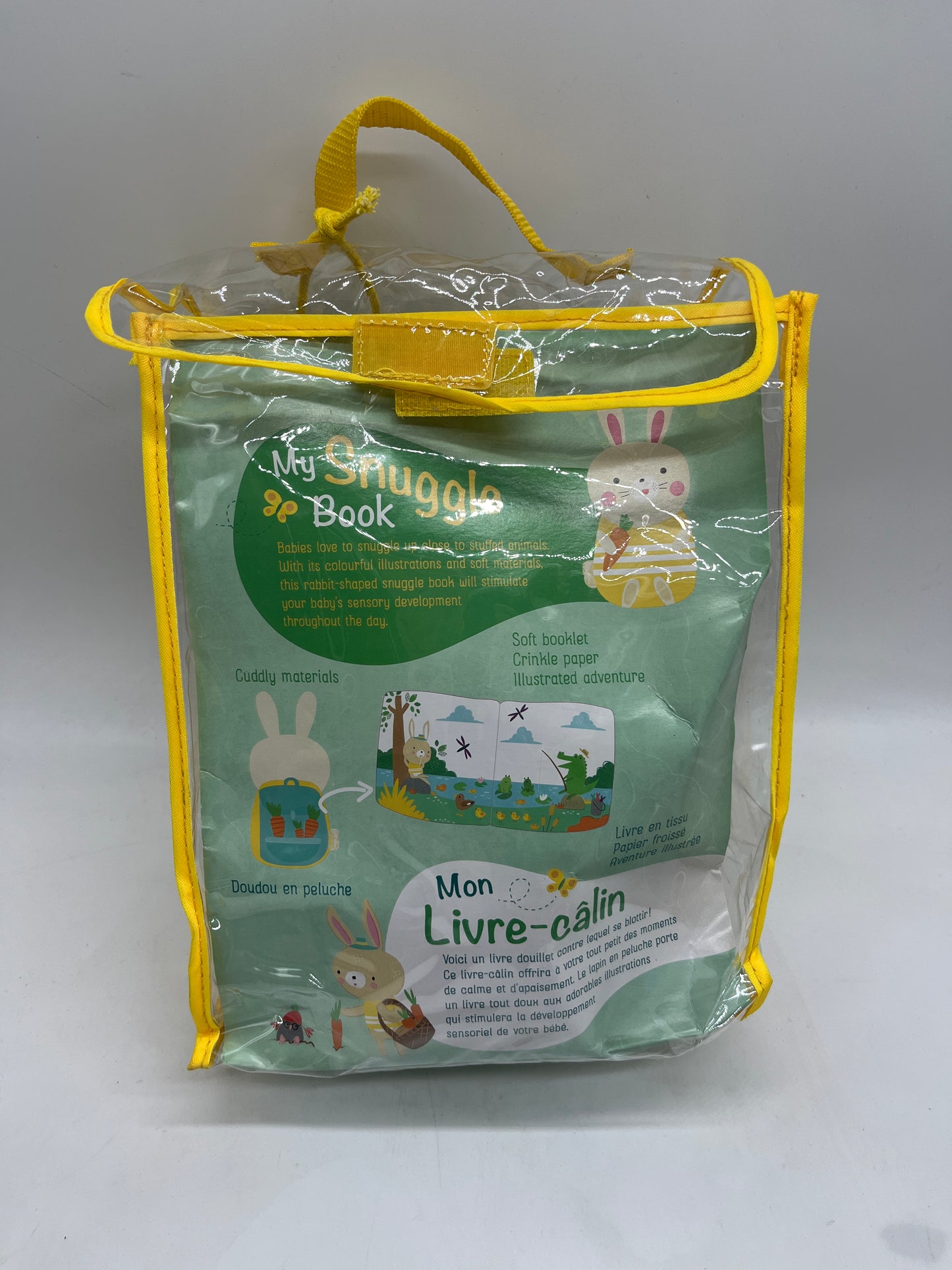 Coffret Mon livre câlin modèle Lapin avec sa peluche et son livre tissus détachable Neuf