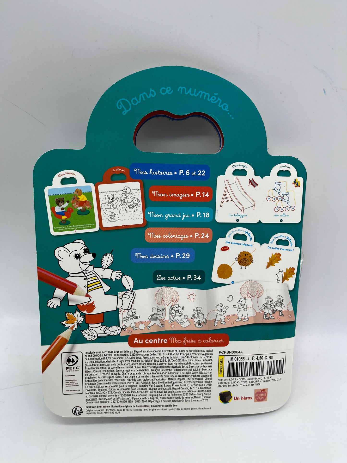 Livre d’activité Magazines Je colorie avec Petit ours brun thème automne Neuf