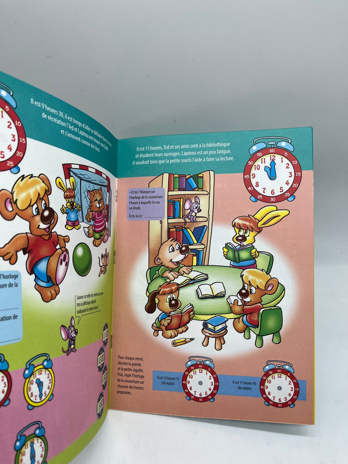 Livre d’activité exercice j'apprends à lire l’heure avec son horloge Neuf