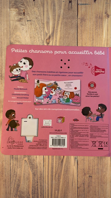Livre Sonore Petites Chansons pour accueillir Bébé Neuf Larousse Jeunesse