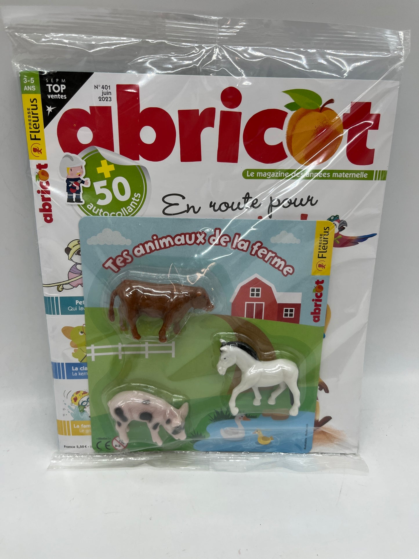 Livre d’activité magazines  Abricot avec ses animaux de la ferme Neuf