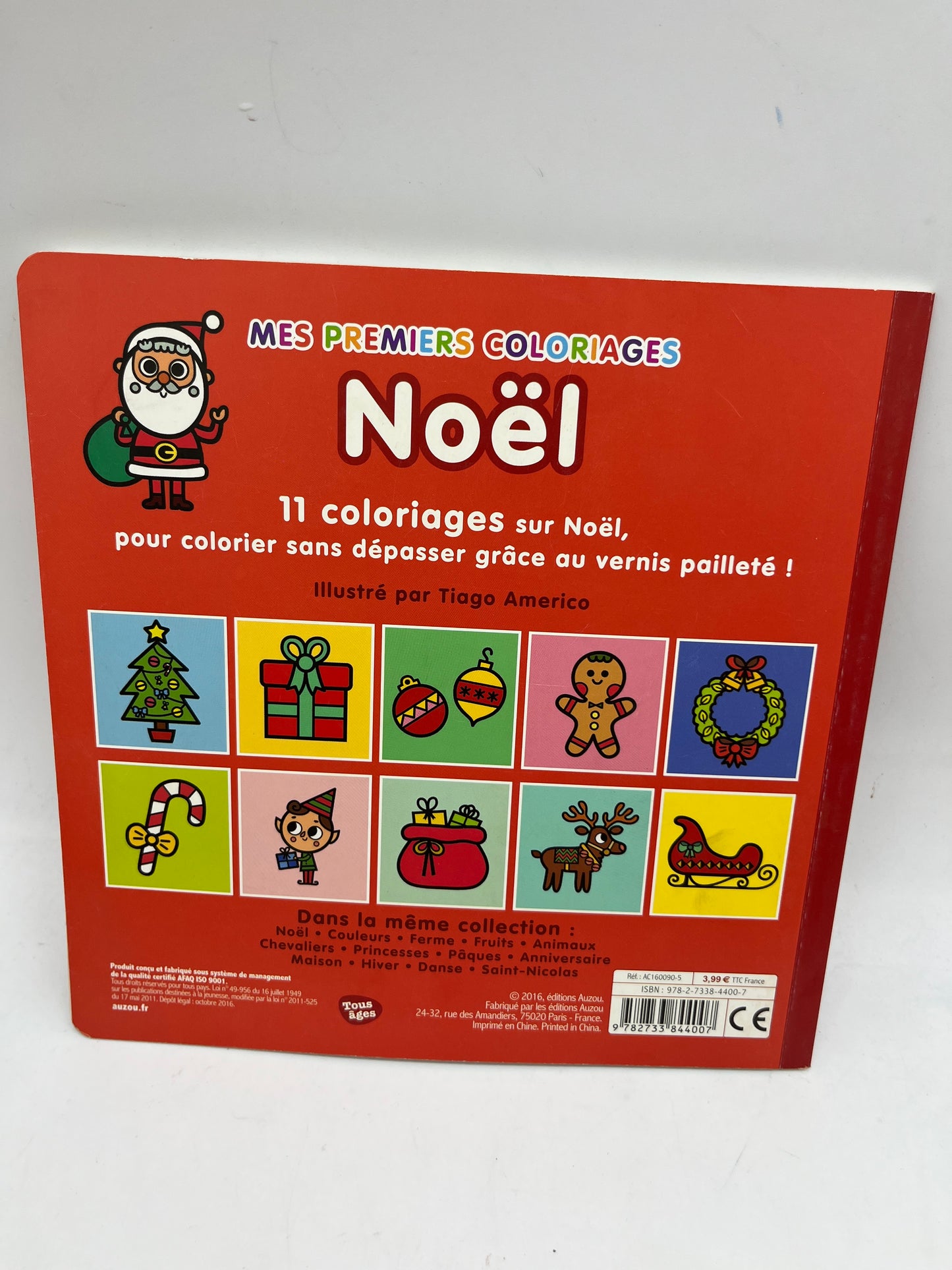 Livre d’activité Mes premiers Coloriages Noël sans déborder Édition Auzou Neuf