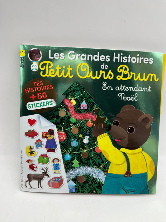 Livre d’activité magazine Les grandes histoires  de Petit Ours Brun thème En attendant Noël Neuf !