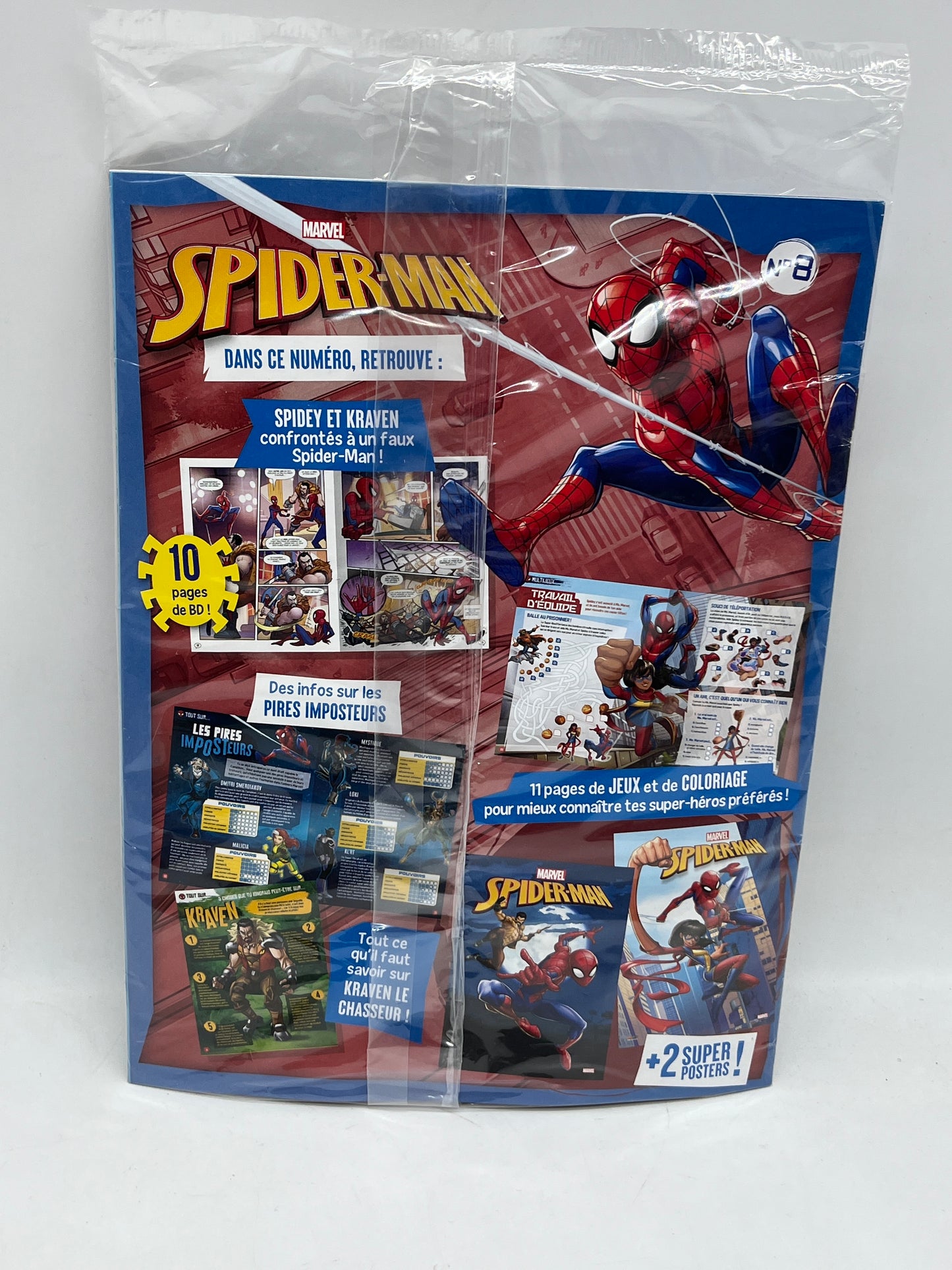 Livre d’activité  Magazine  Disney  Spiderman Marvel Avenger avec sa moto et sa clé lanceur Neuf