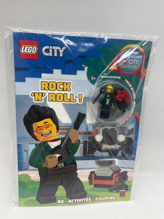 livre d’activité Magazine Lego city  avec sa mini figurine chanteur Rock’n roll Neuf